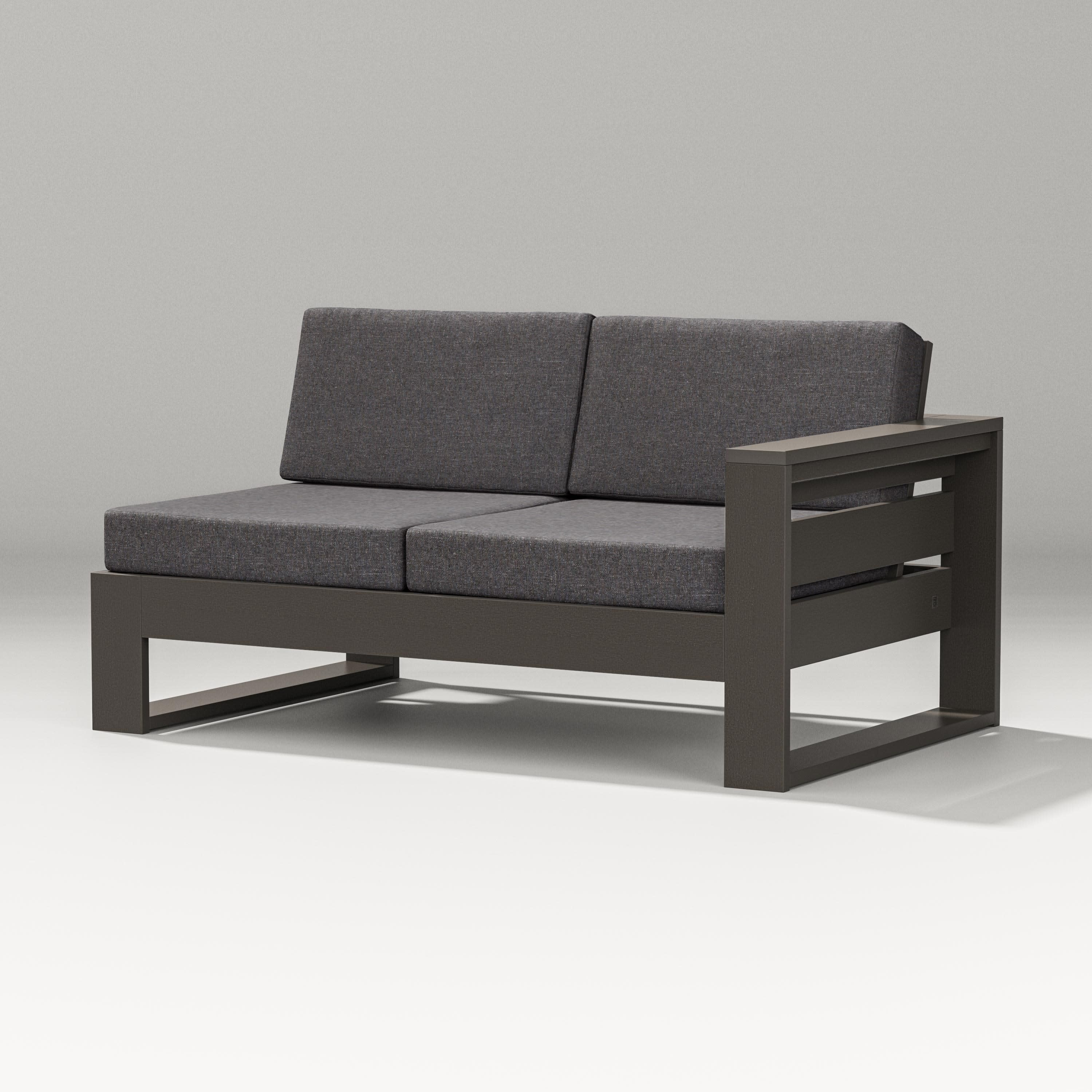 Latitude Modular Right Arm Loveseat in Vintage Coffee / Ash Charcoal