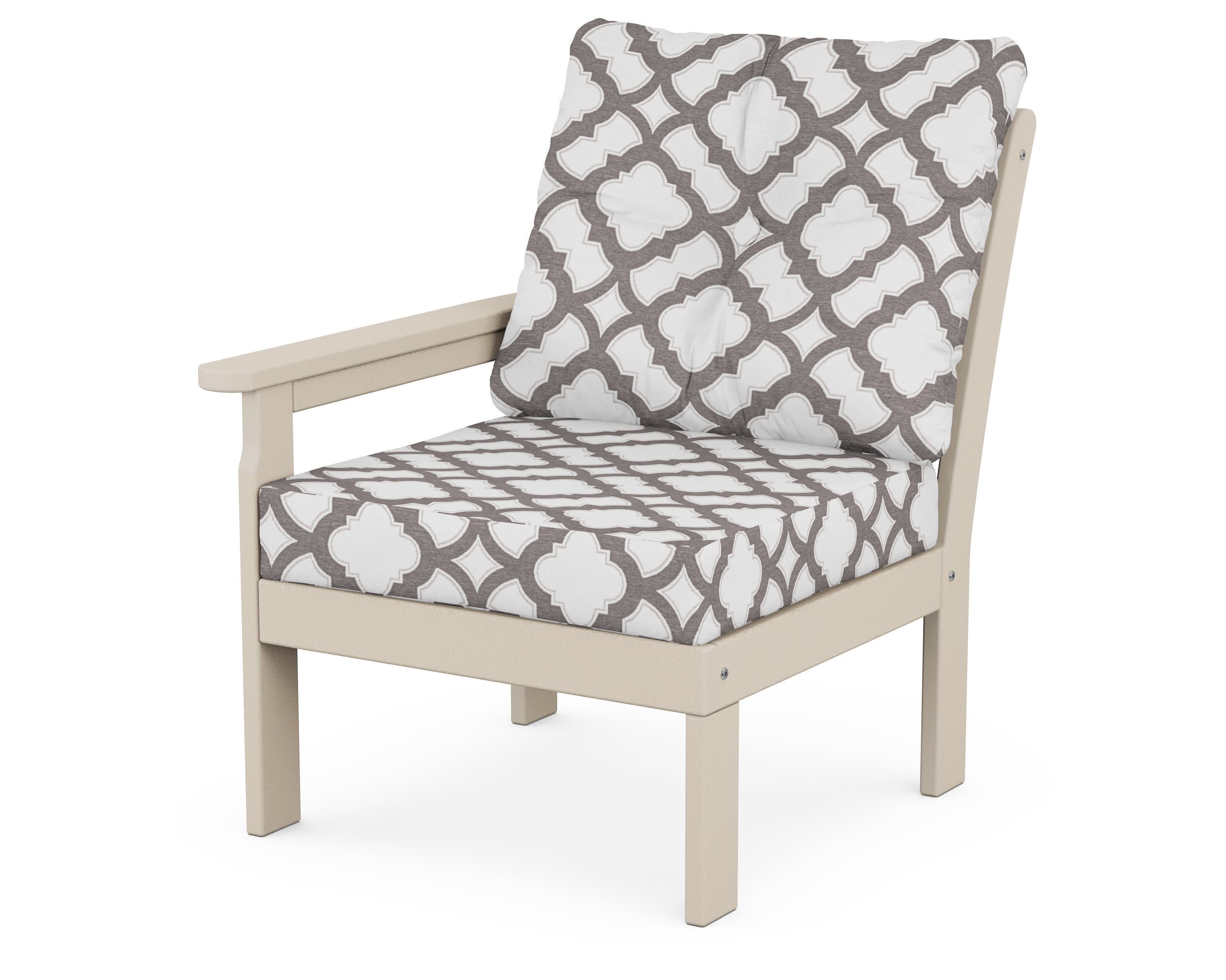 Vineyard Modular Left Arm Chair in Sand / Trellis Grey Mist