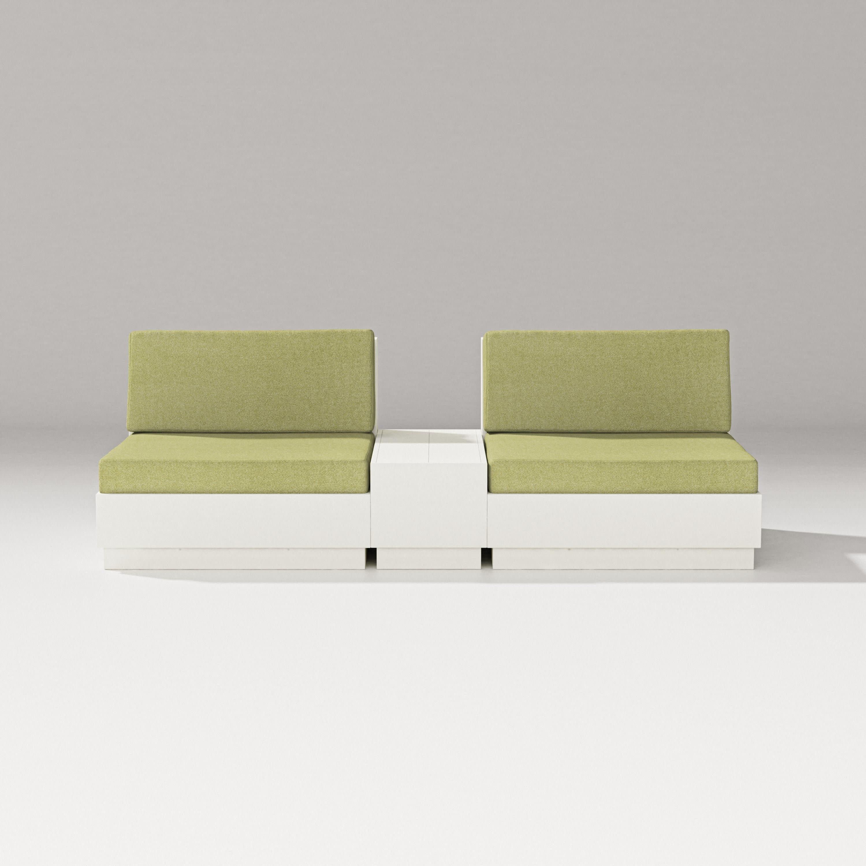 Elevate Lounge Chair Set in Vintage White / Chartreuse Boucle