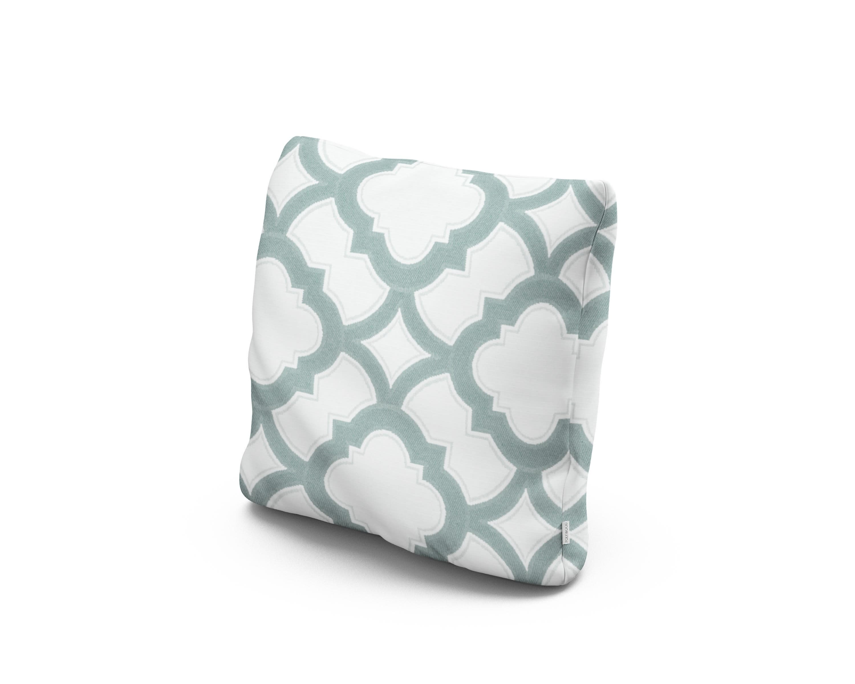 16" Outdoor Throw Pillow in Trellis Glacier Spa