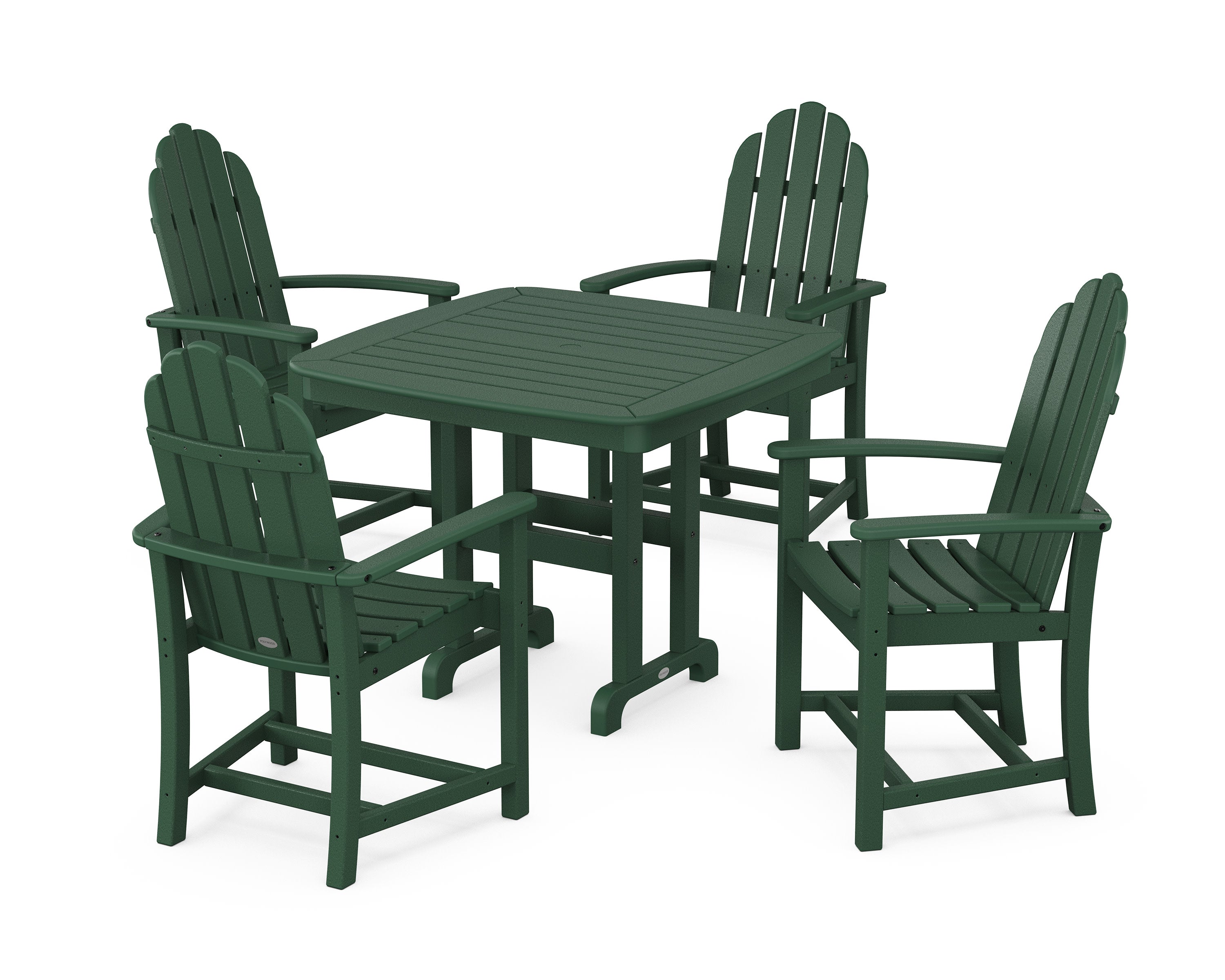 Classic Adirondack 5-Piece Dining Set in Green