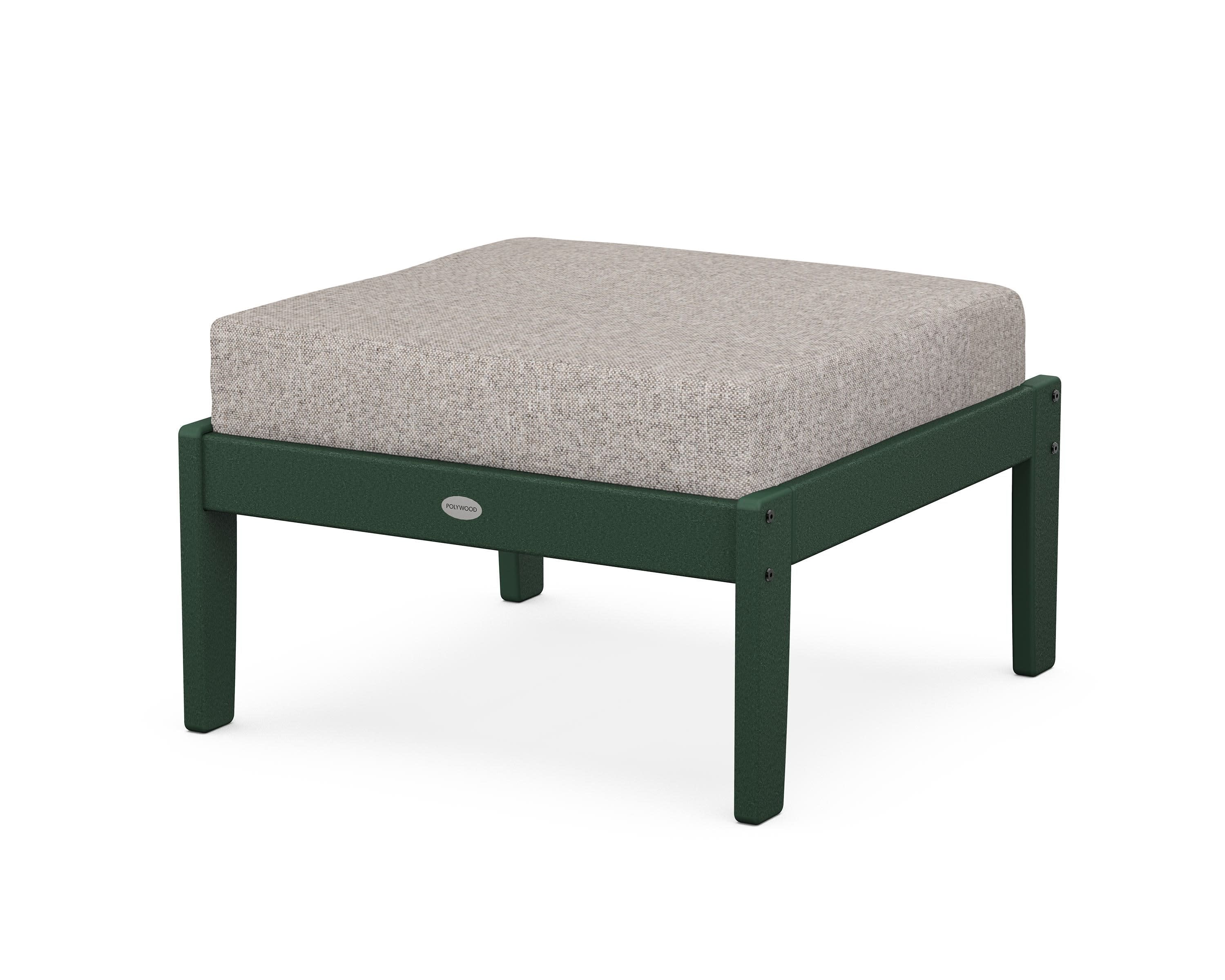 Braxton Deep Seating Ottoman in Green / Weathered Tweed