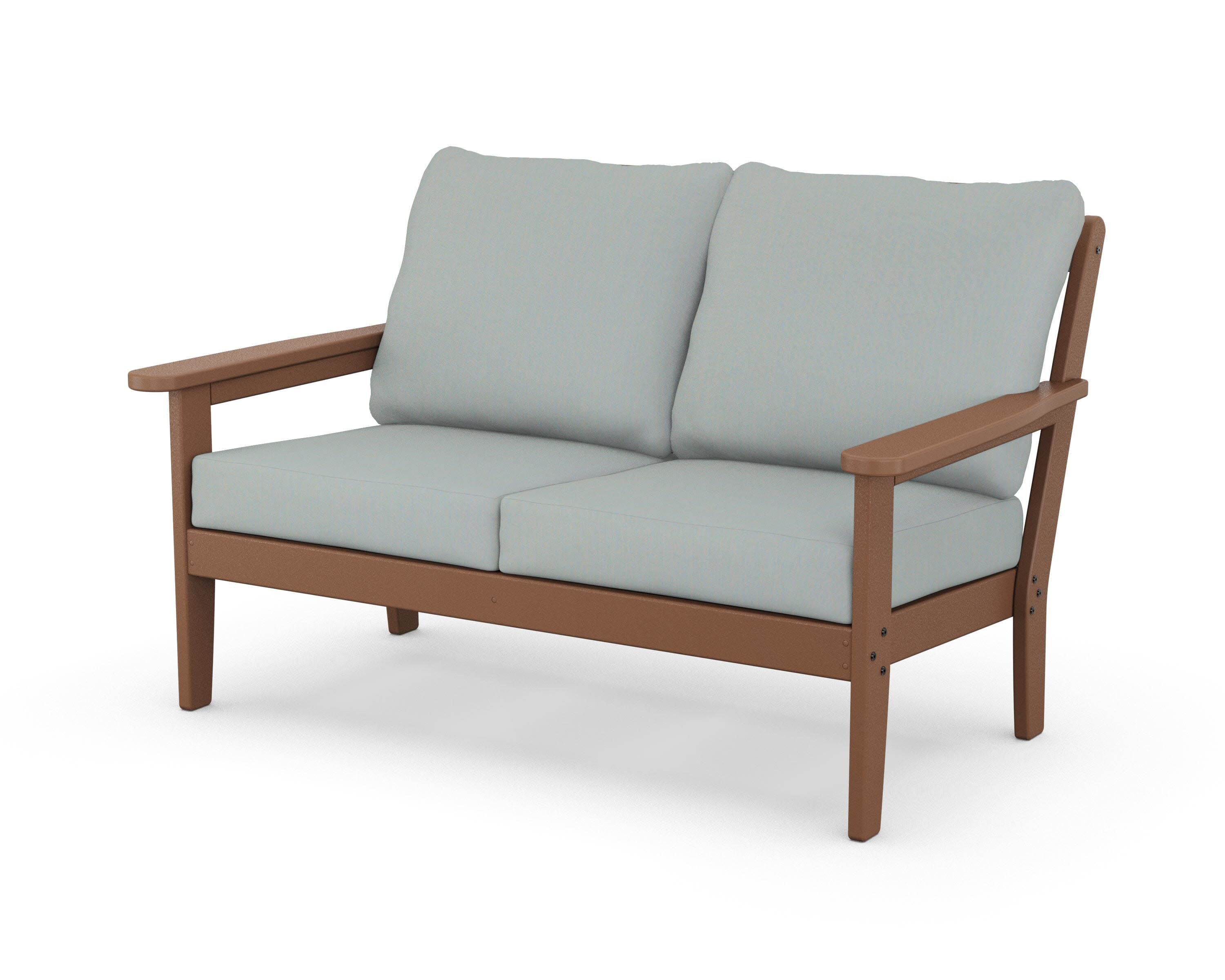 Cottage Deep Seating Loveseat in Teak / Spa