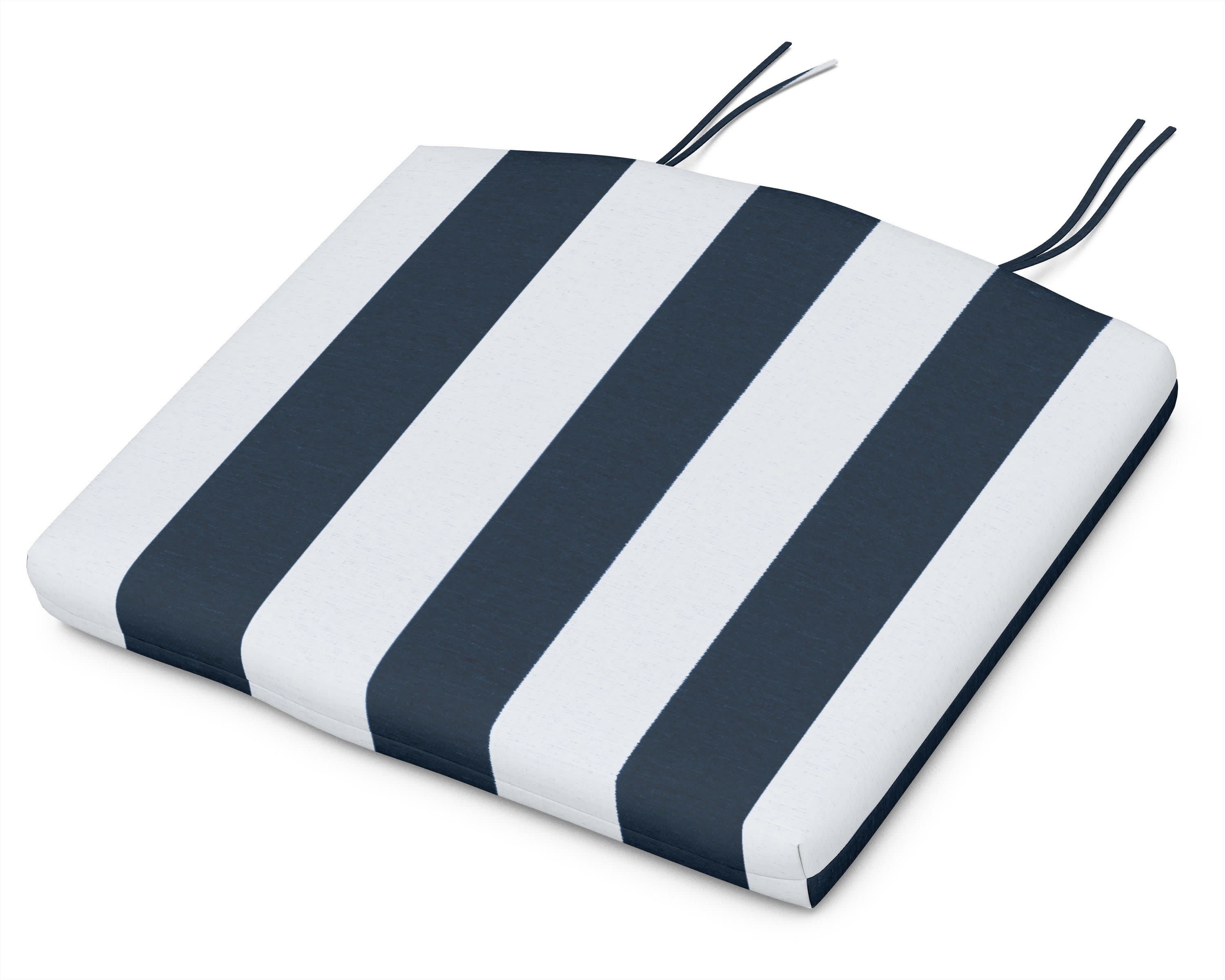 Adirondack Seat Cushion - 20"W x 18.5"D x 2.5"H in Cabana Stripe Marine Indigo
