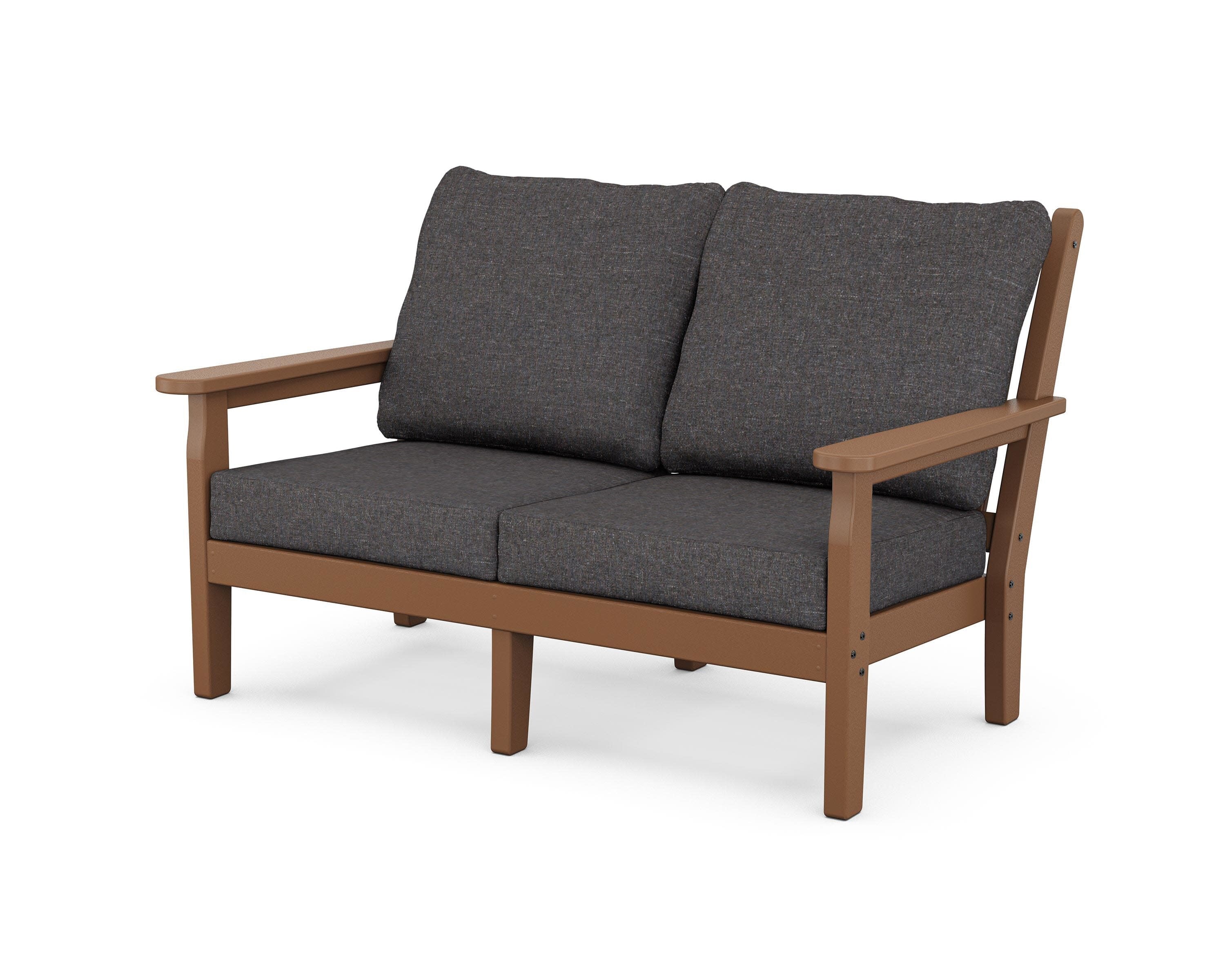 Chippendale Deep Seating Loveseat in Teak / Ash Charcoal