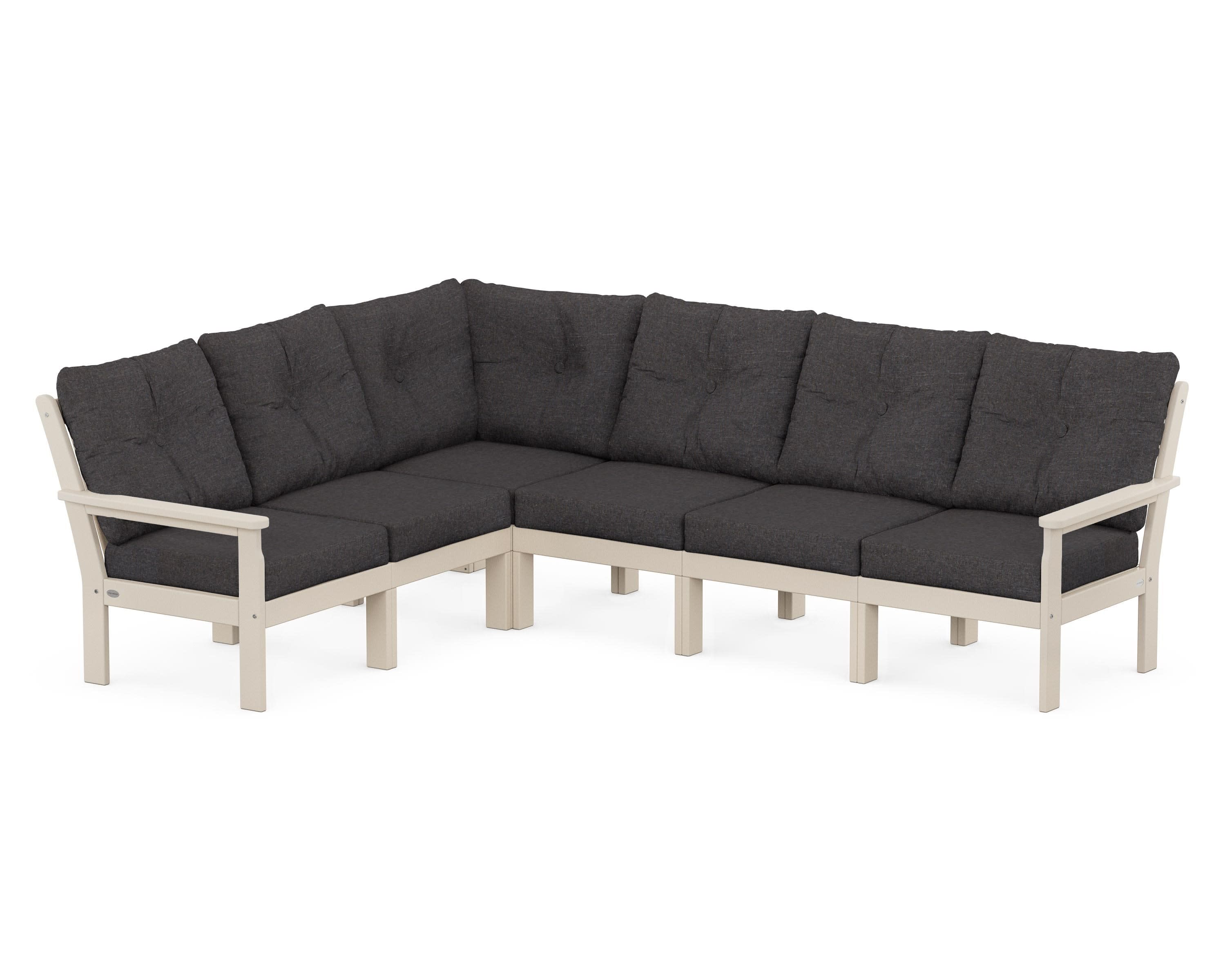 Vineyard 6-Piece Sectional in Sand / Ash Charcoal