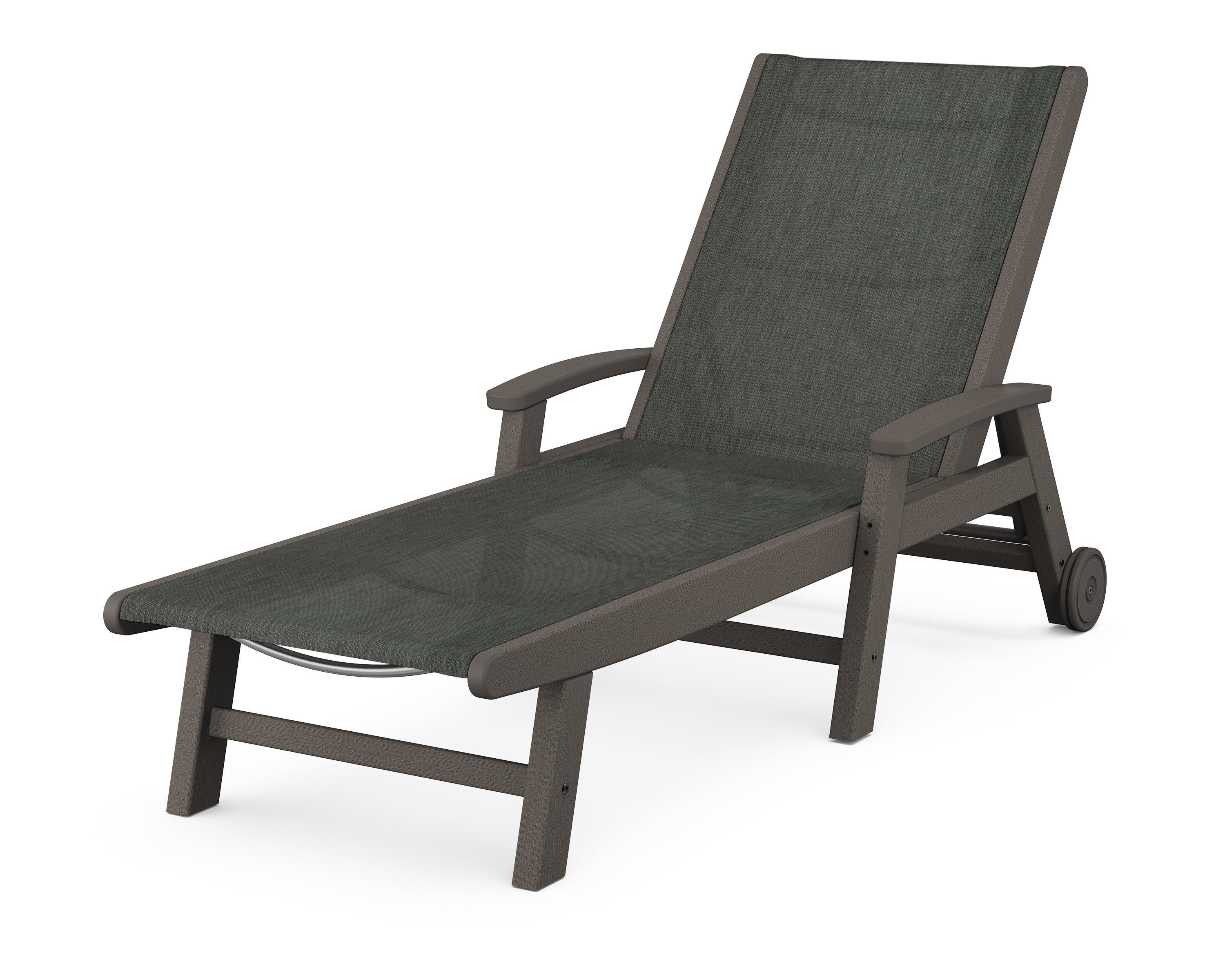 Coastal Chaise with Wheels in Vintage Coffee / Ember Sling