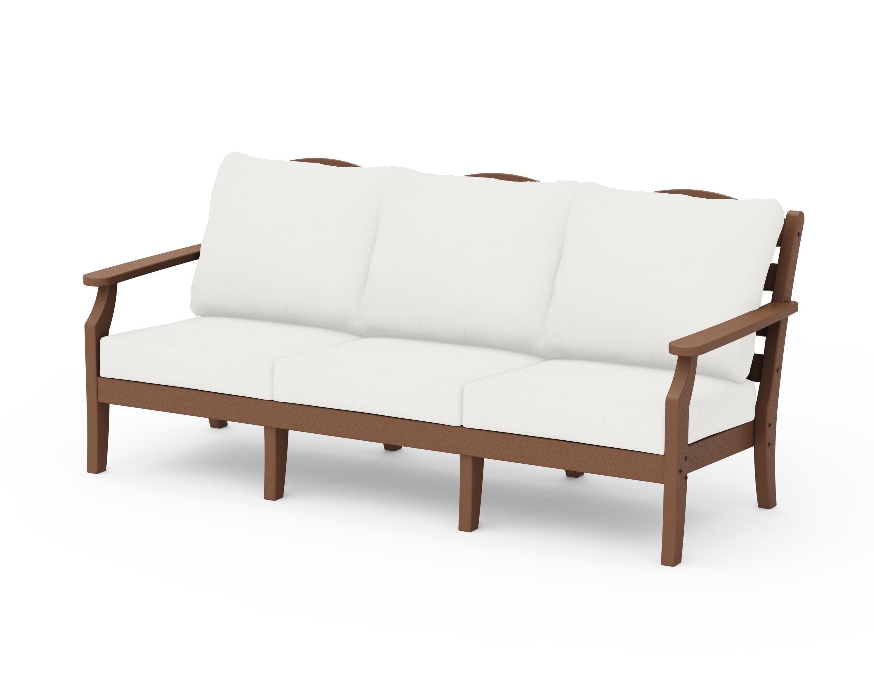Savannah Deep Seating Sofa in Teak / Natural Linen