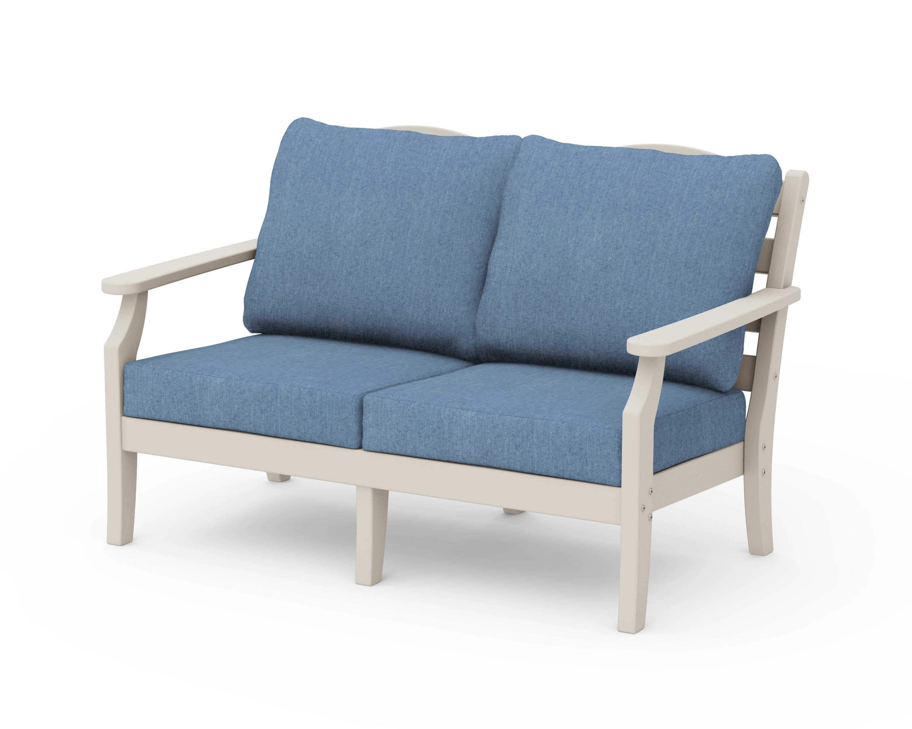 Savannah Deep Seating Loveseat in Sand / Sky Blue