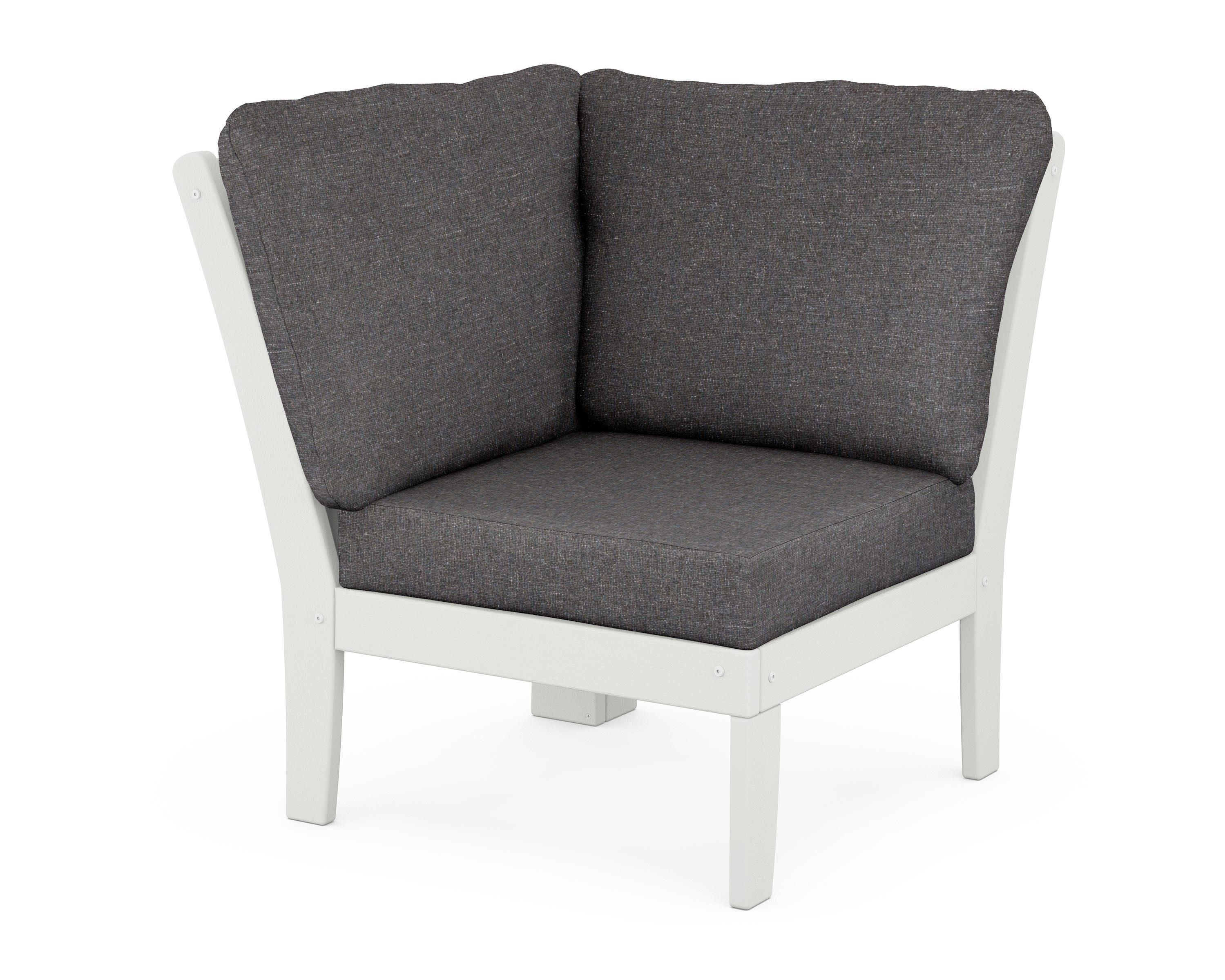 Braxton Modular Corner Chair in Vintage White / Ash Charcoal