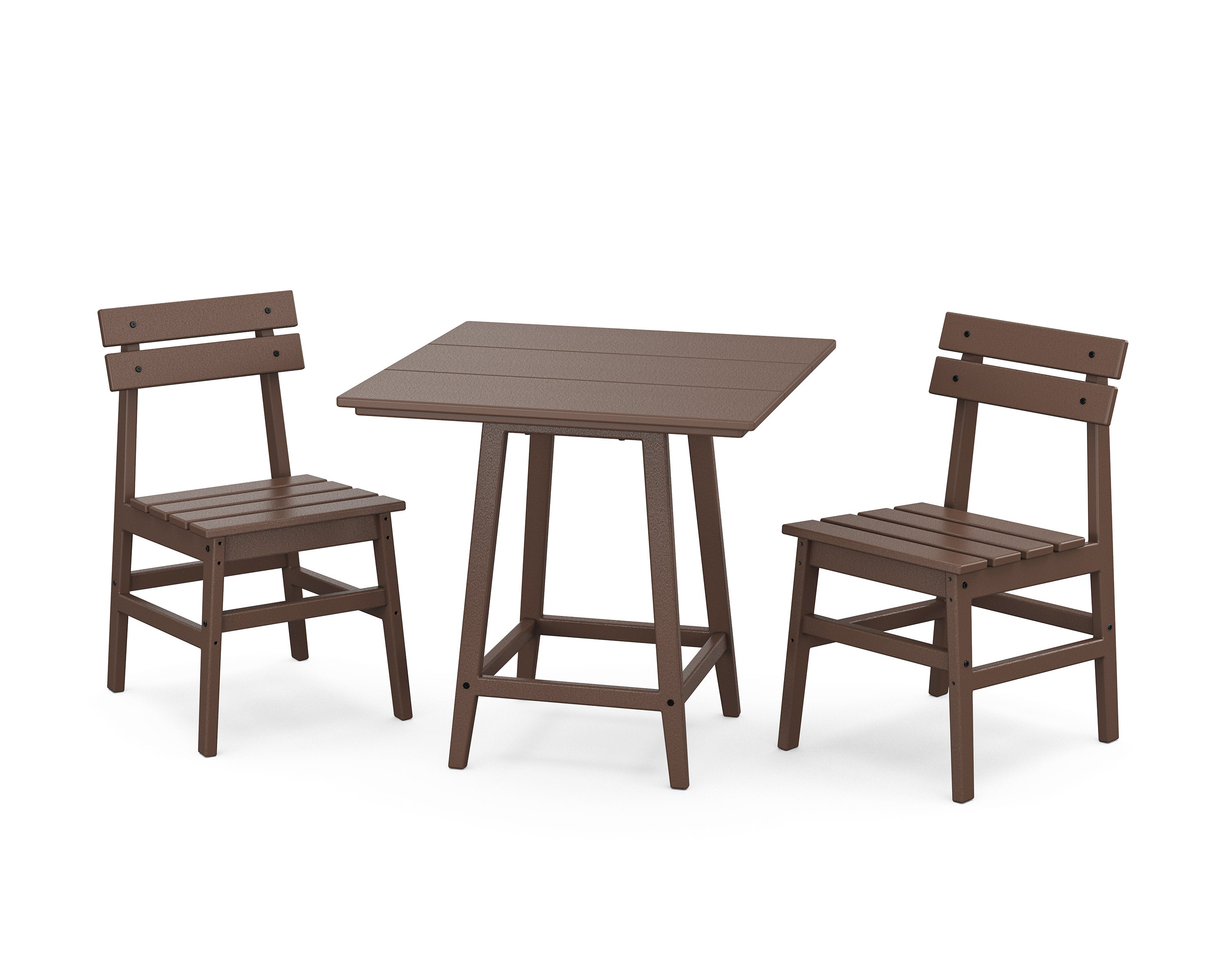 Modern Studio Plaza Chair 3-Piece Bistro Dining Set in Mahogany
