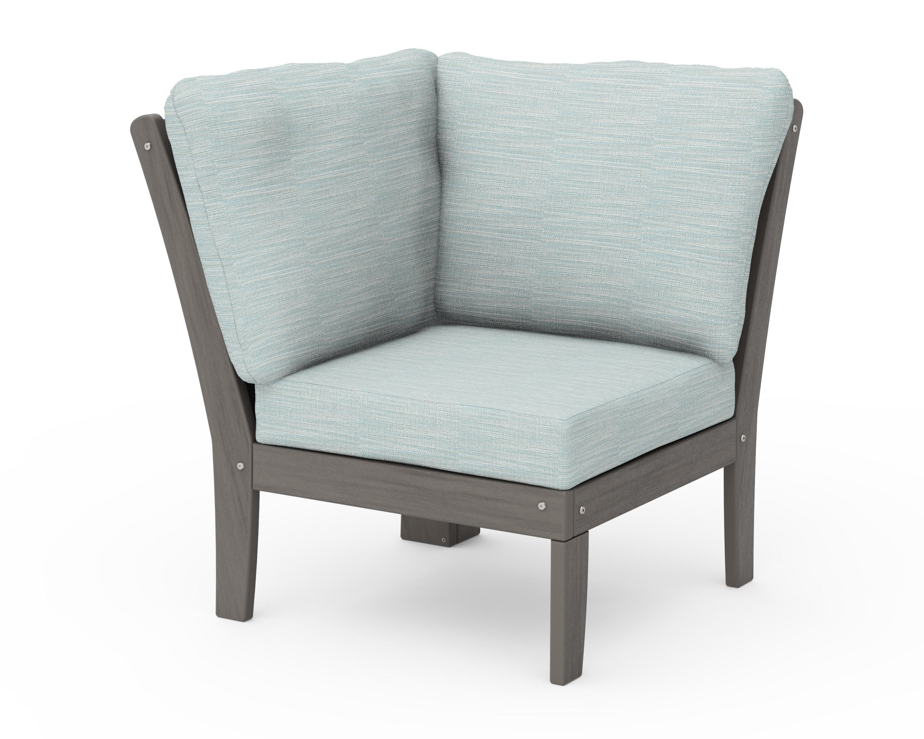 Braxton Modular Corner Chair in Driftwood / Soothe Mist