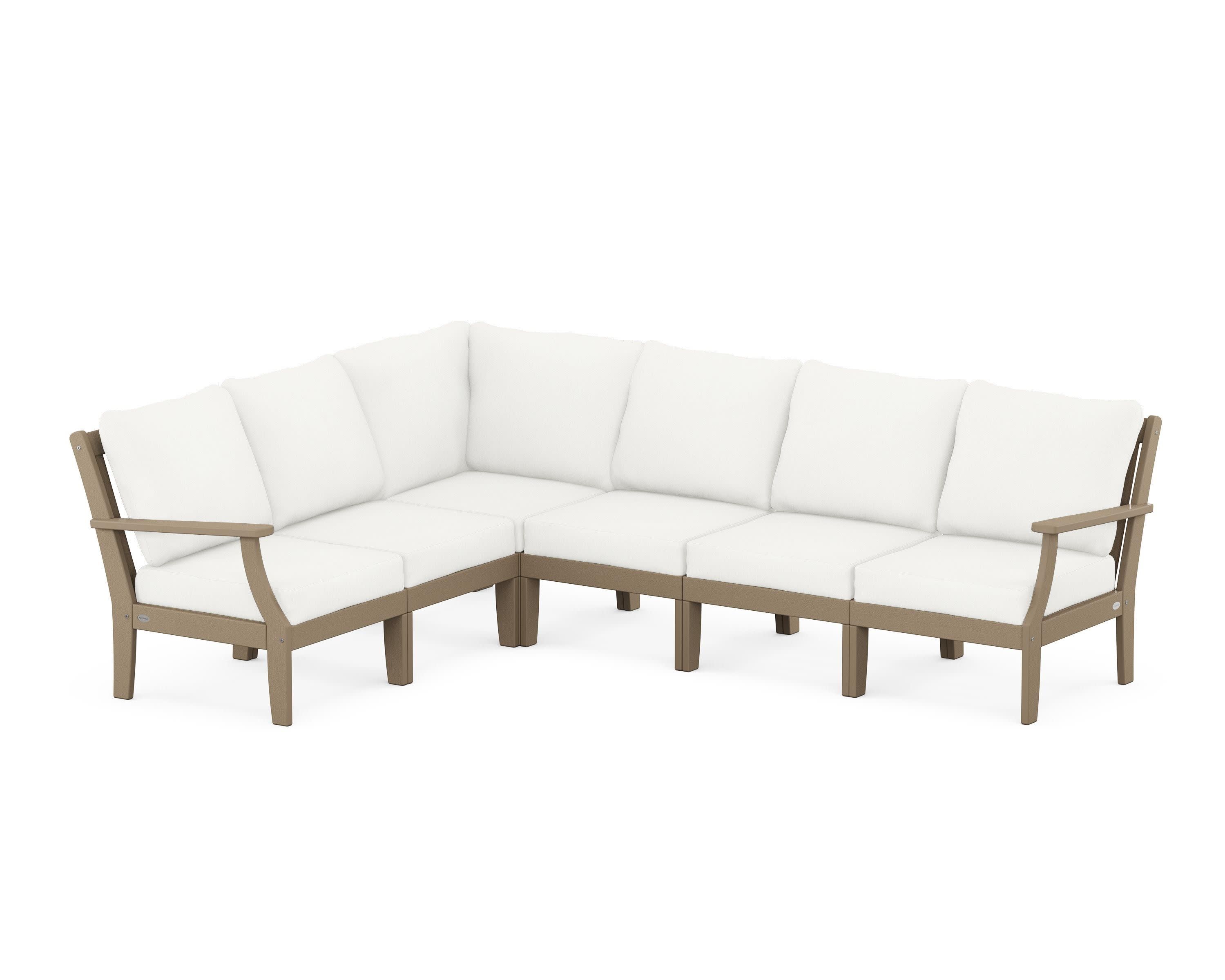 Braxton Modular 6-Piece Deep Seating Set in Vintage Sahara / Natural Linen