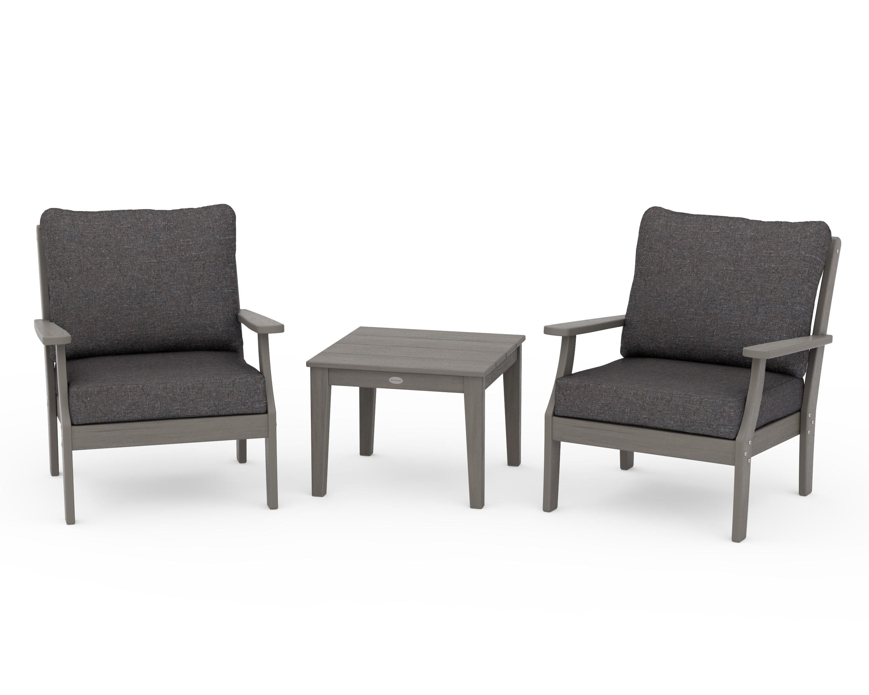 Braxton 3-Piece Deep Seating Set in Driftwood / Ash Charcoal