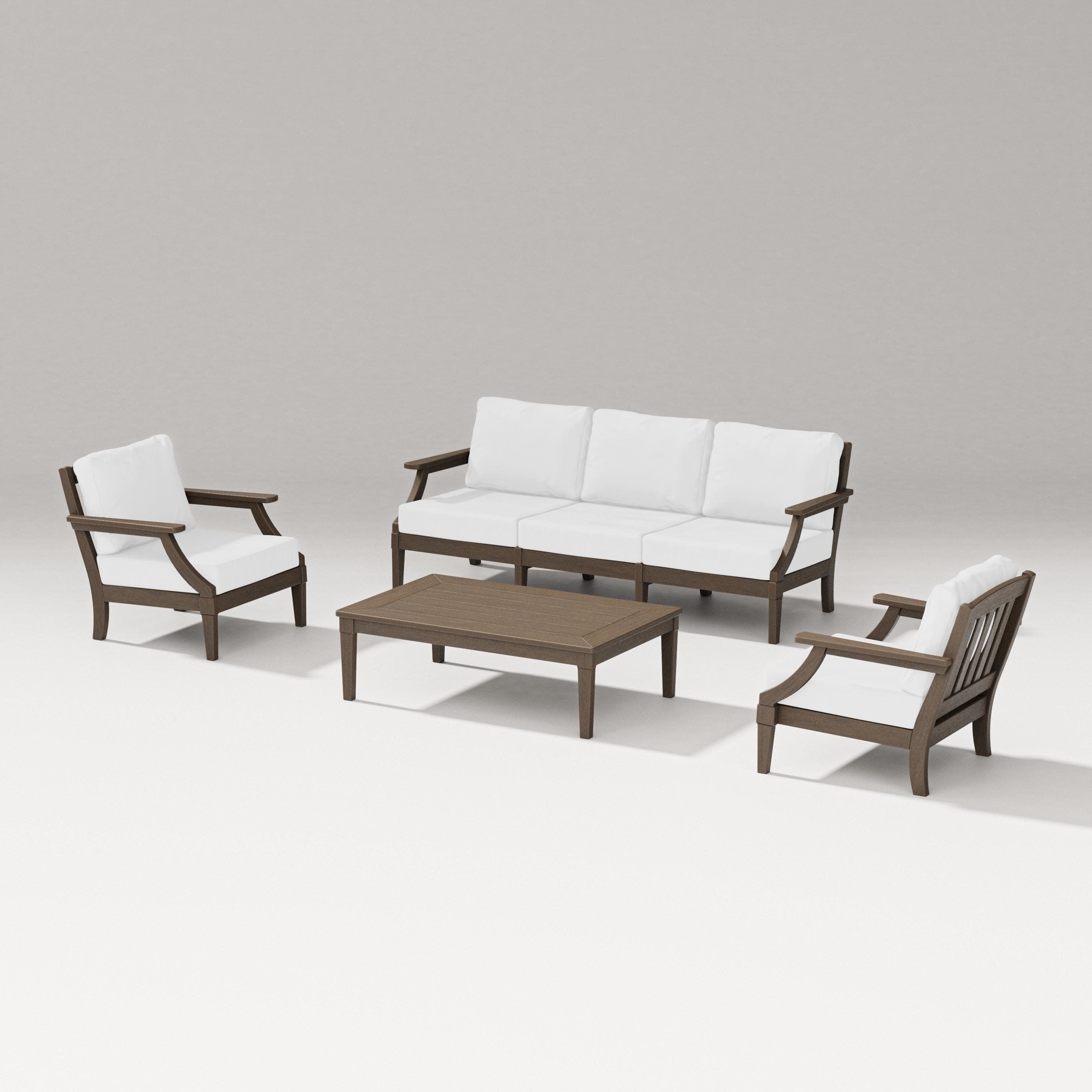 Estate 4-Piece Lounge Sofa Set in Kona / Natural