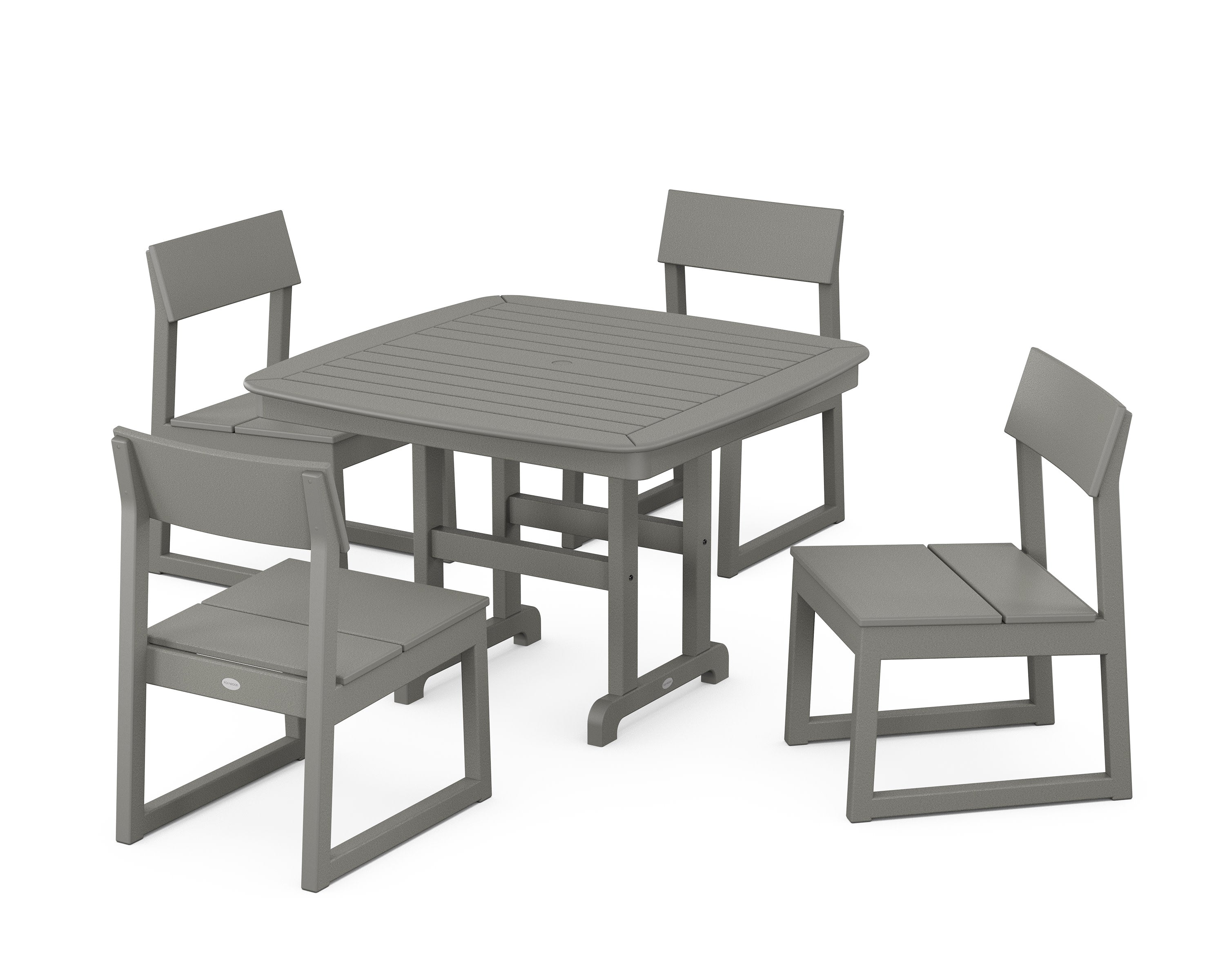 EDGE Side Chair 5-Piece Dining Set with Trestle Legs in Slate Grey