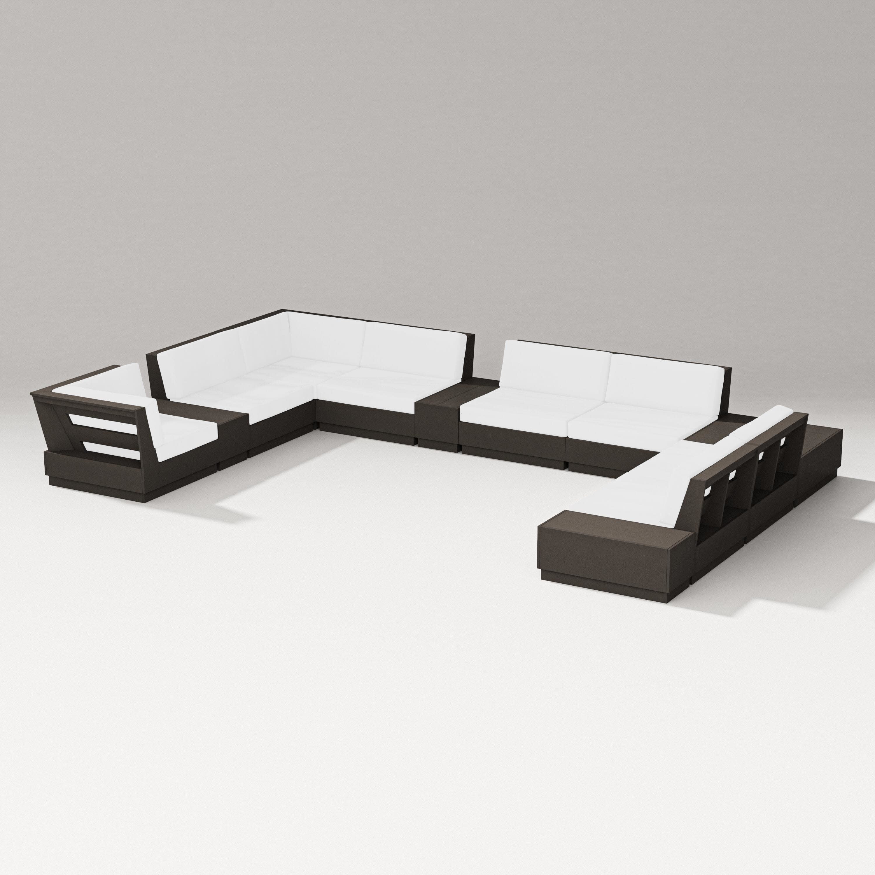 Elevate 12-Piece Conversation Sectional Set in Vintage Coffee / Natural
