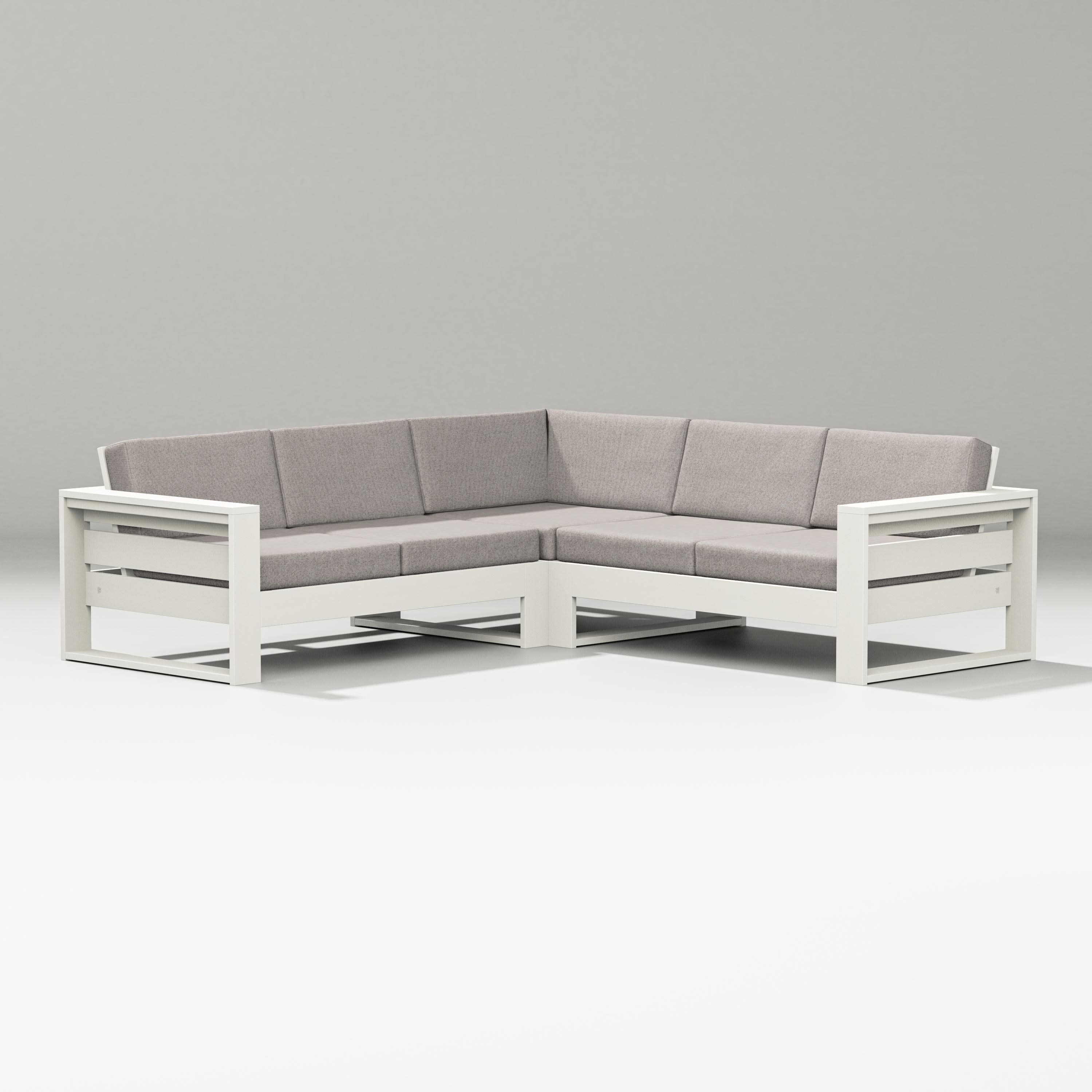 Latitude Corner Sectional in Vintage White / Weathered Tweed