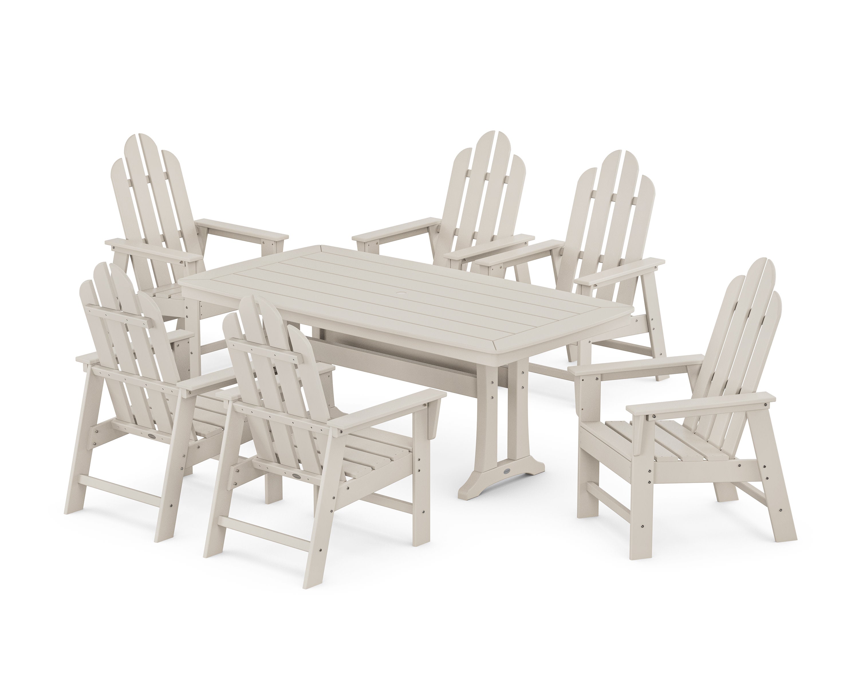 Long Island 7-Piece Dining Set with Trestle Legs in Sand