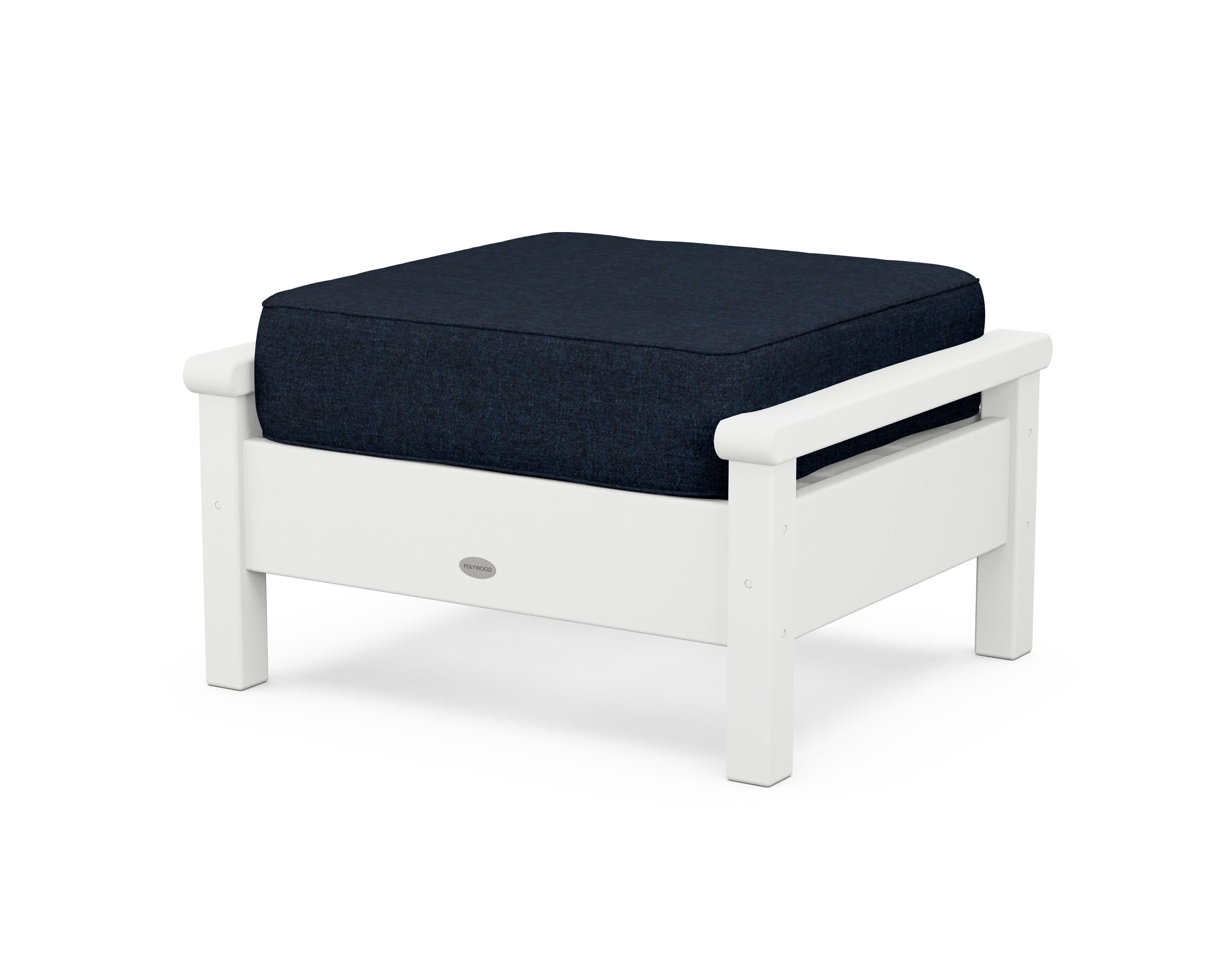 Harbour Deep Seating Ottoman in White / Marine Indigo