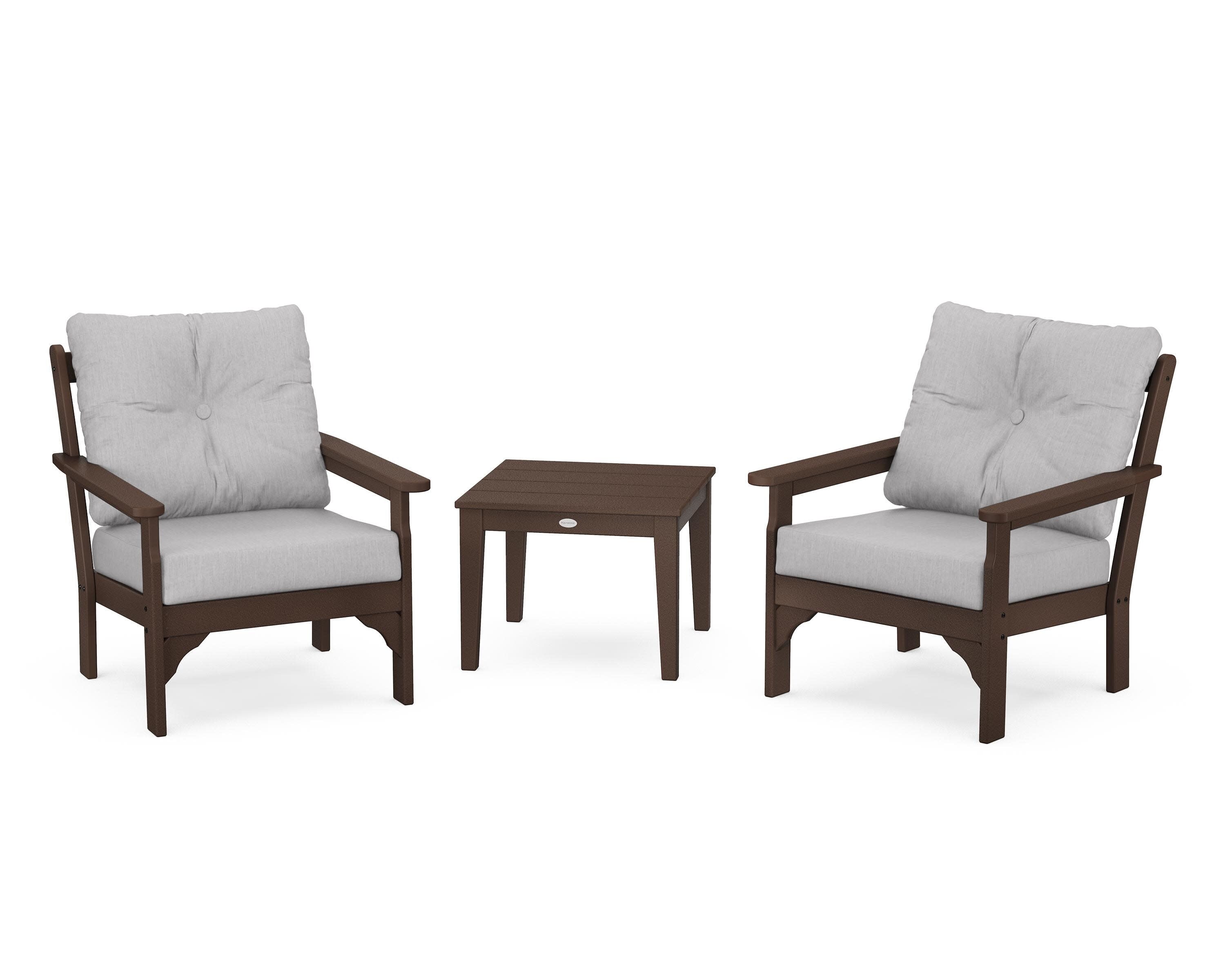 Vineyard 3-Piece Deep Seating Set in Mahogany / Granite