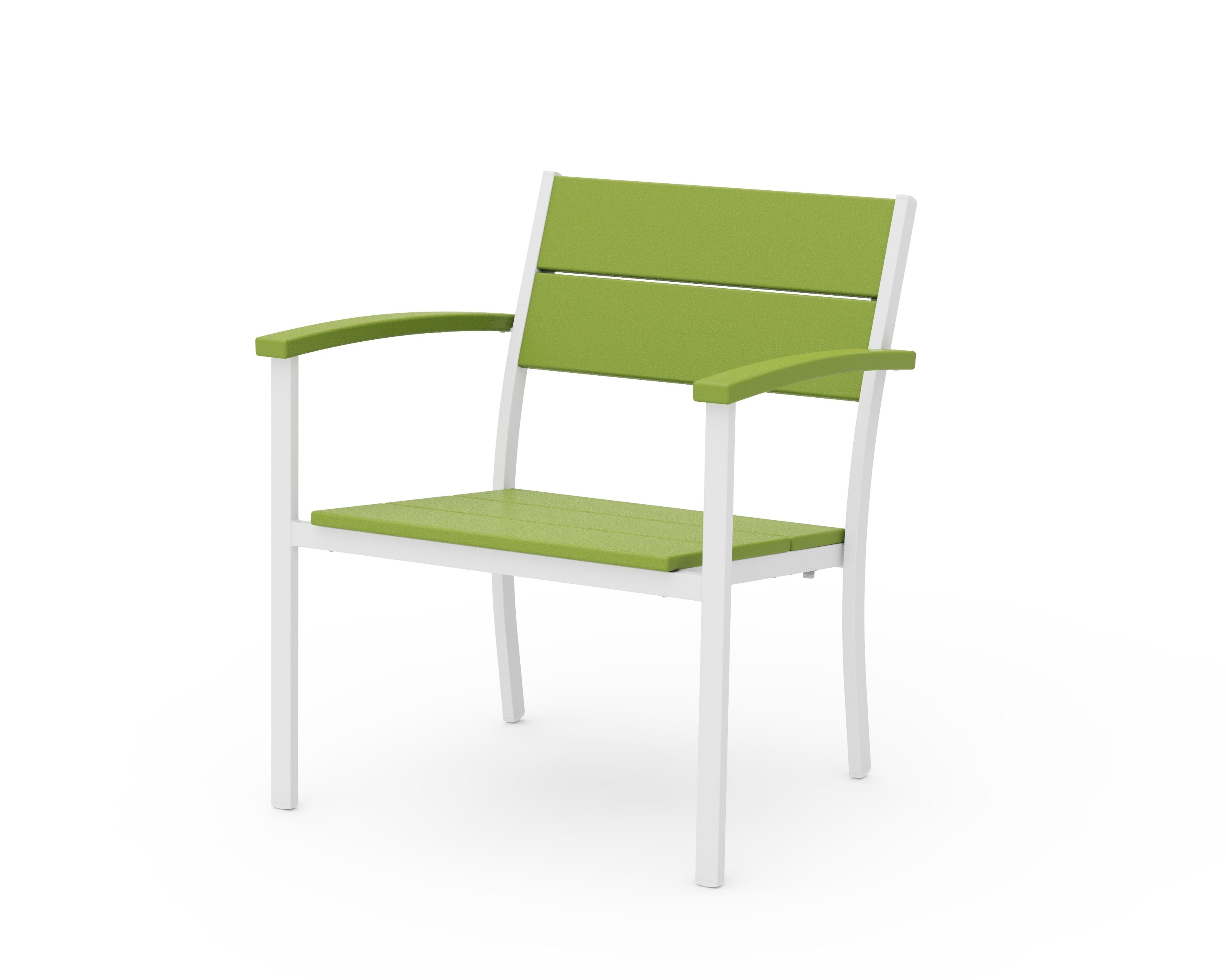 Main Street Stacking Lounge Arm Chair in White / Lime