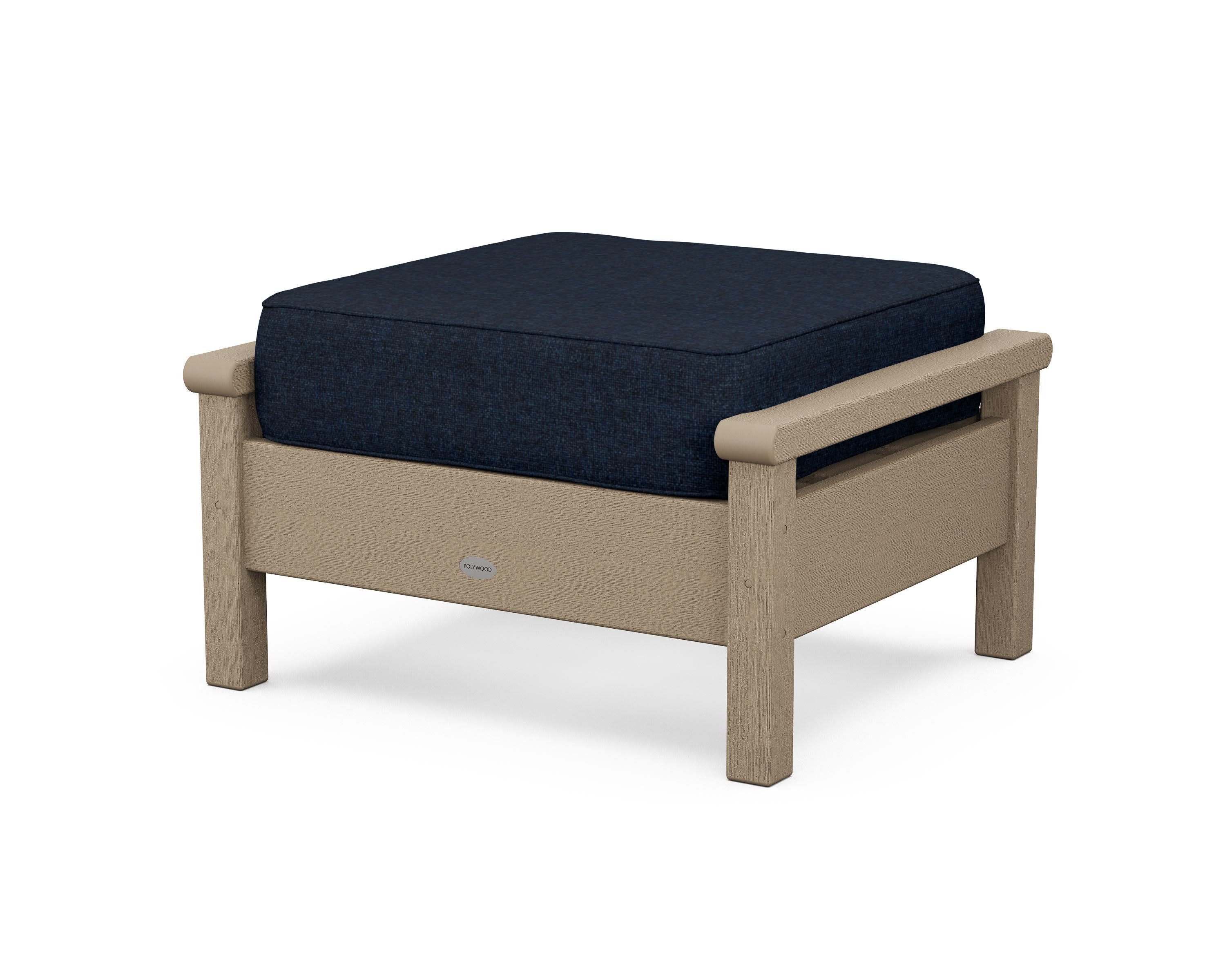 Harbour Deep Seating Ottoman in Vintage Sahara / Marine Indigo