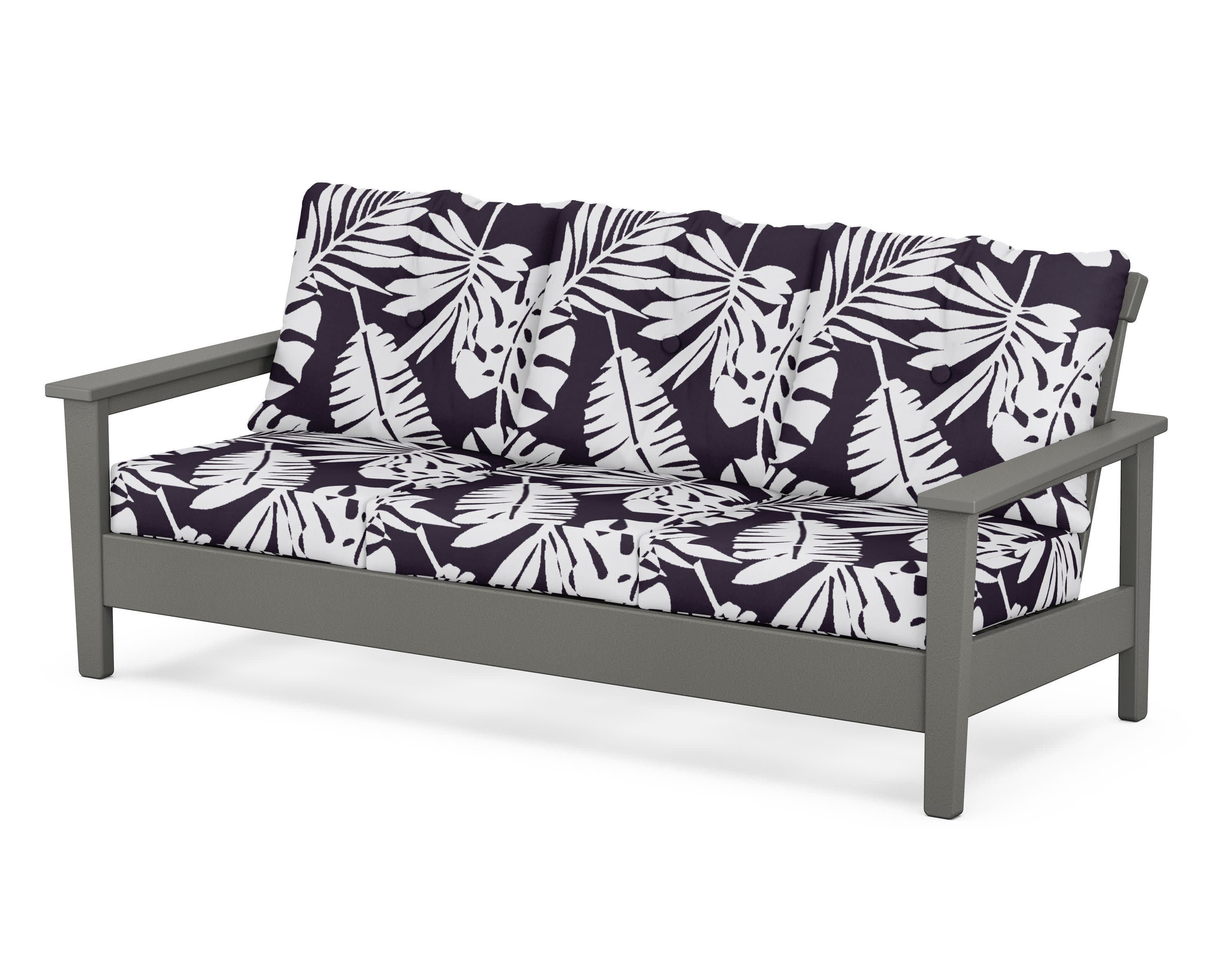 Prescott Deep Seating Sofa in Slate Grey / Leaf Navy