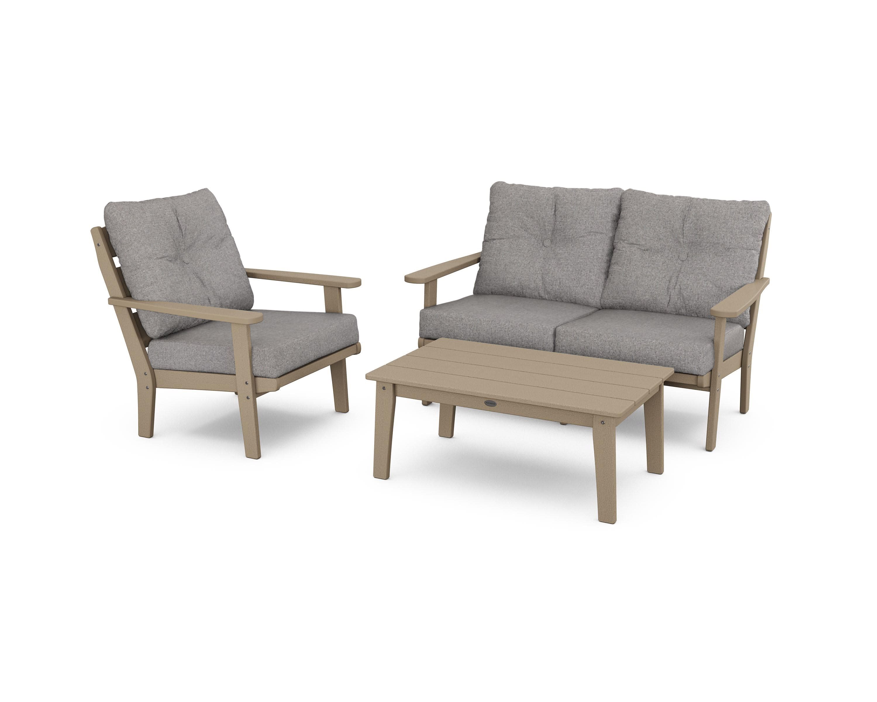 Lakeside 3-Piece Deep Seating Set in Vintage Sahara / Grey Mist