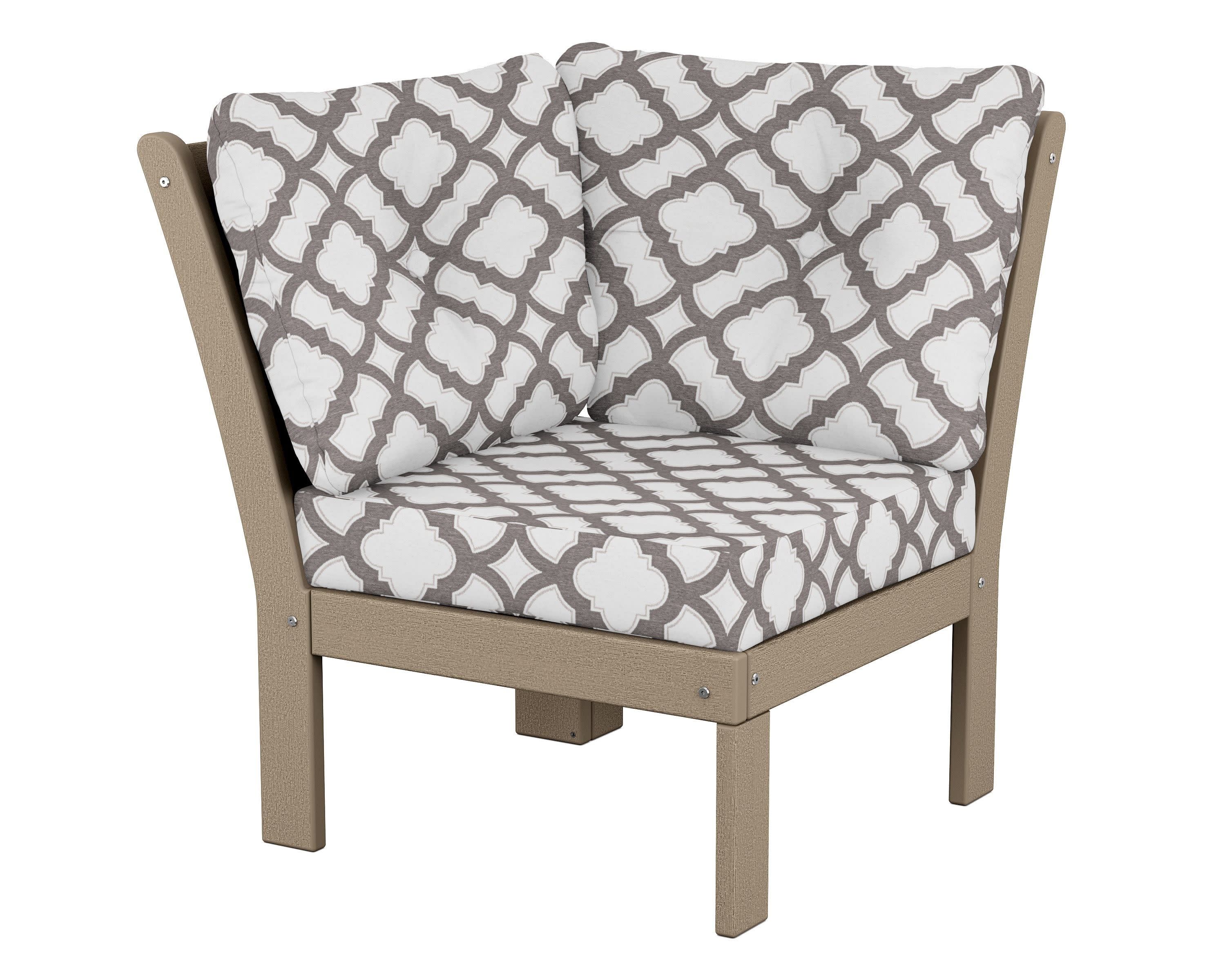 Vineyard Modular Corner Chair in Vintage Sahara / Trellis Grey Mist