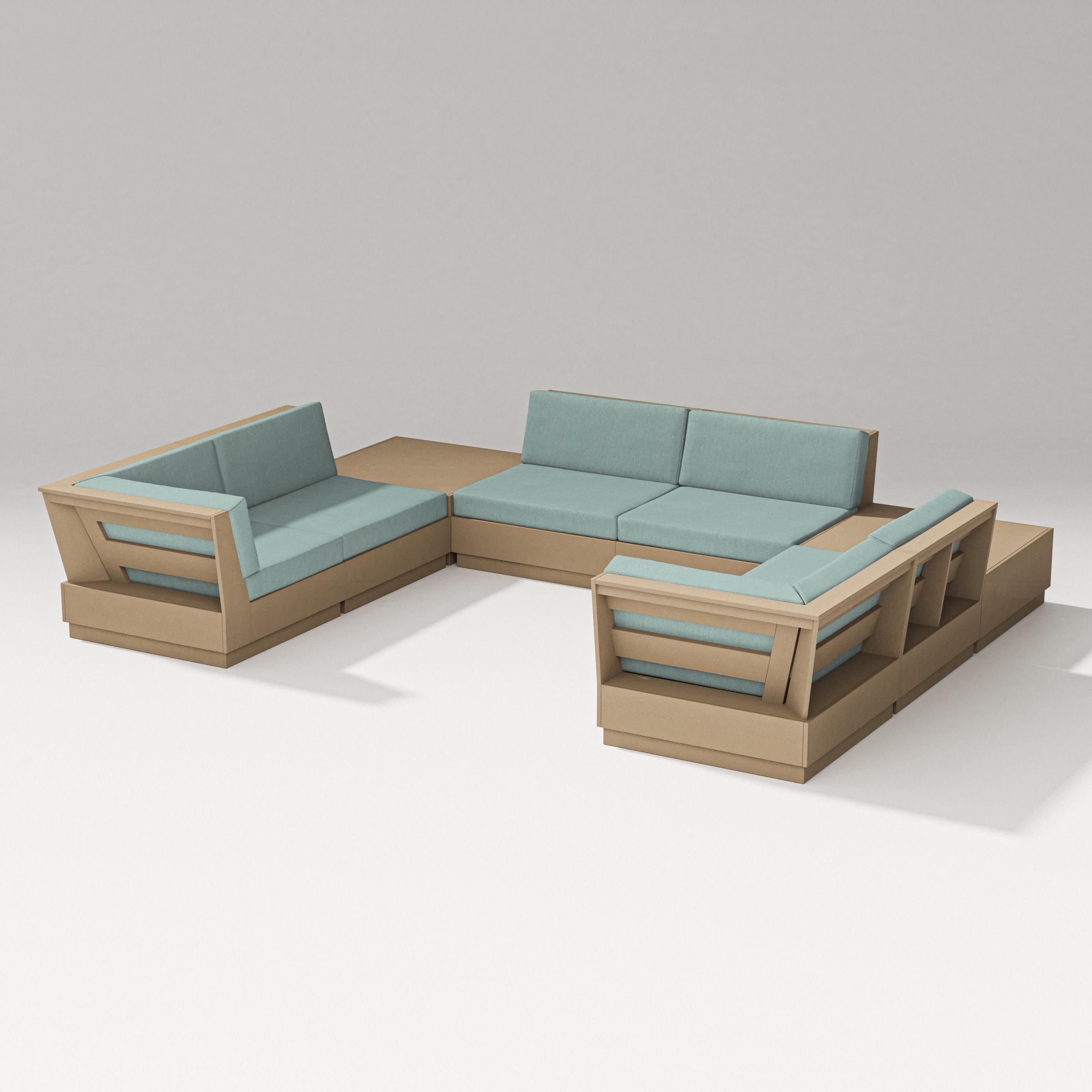 Elevate 8-Piece U-Shaped Sectional in Vintage Sahara / Glacier Spa
