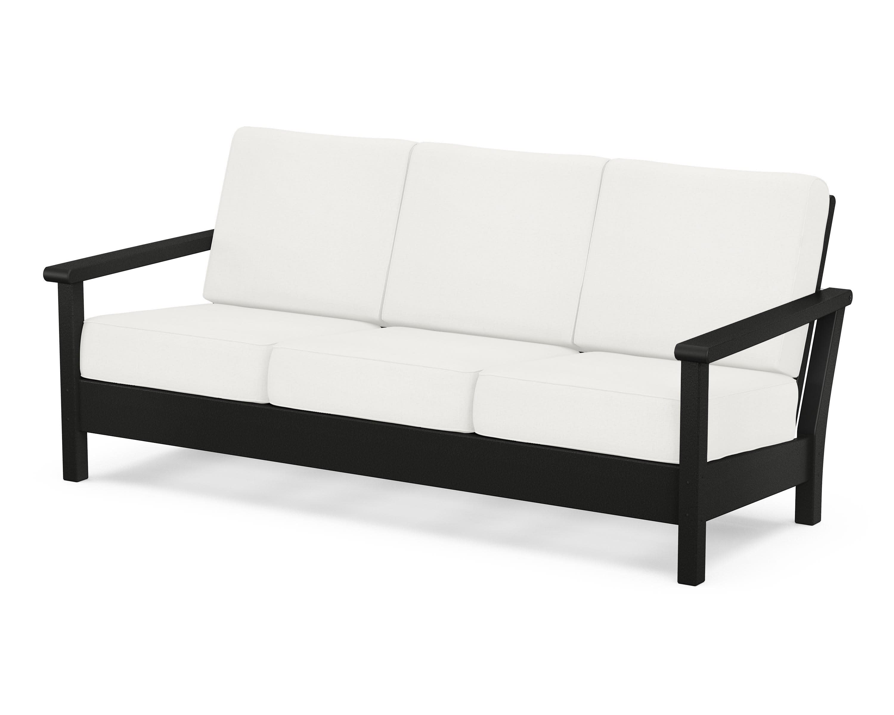 Harbour Deep Seating Sofa in Black / Natural Linen