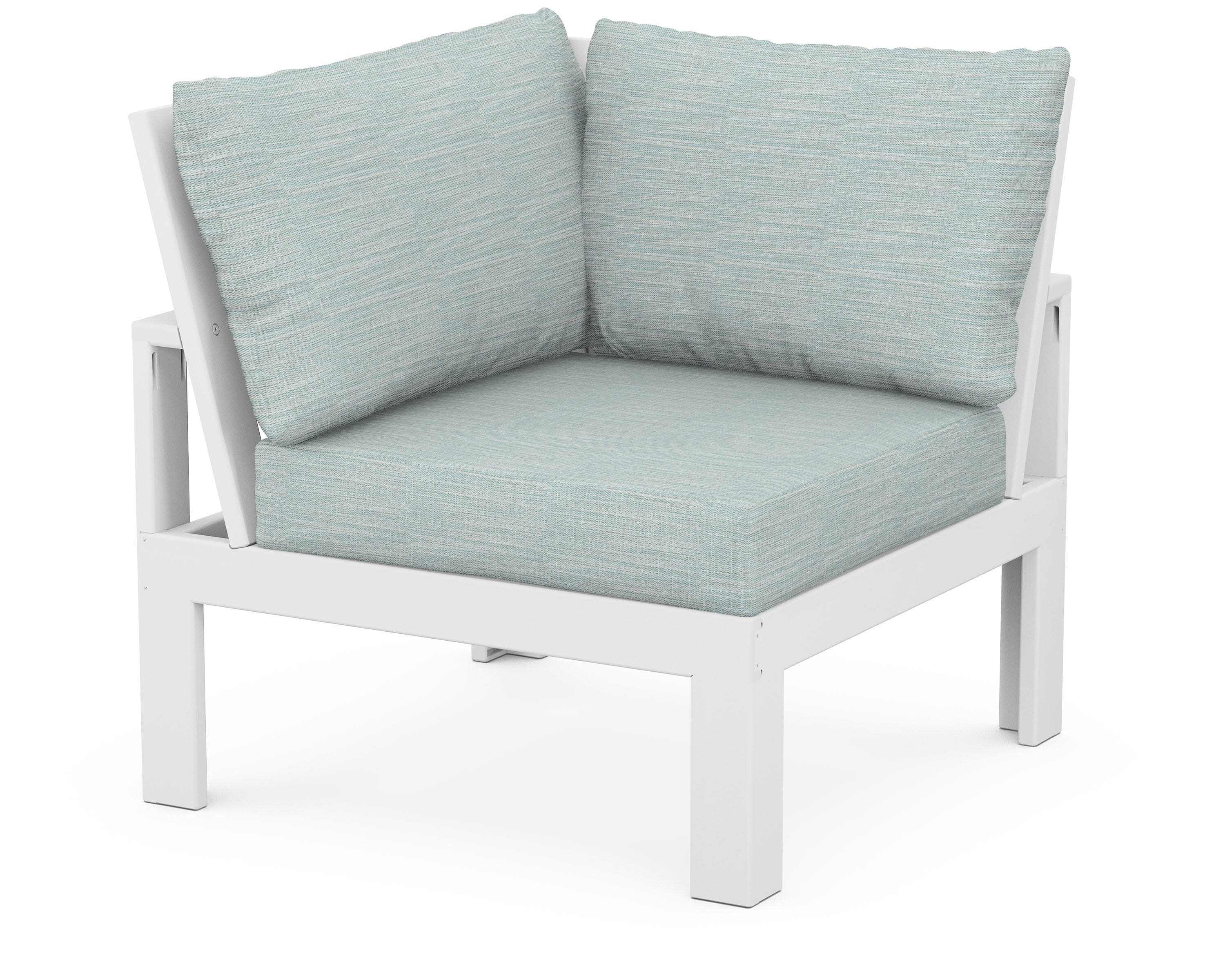 Modular Corner Chair in White / Soothe Mist