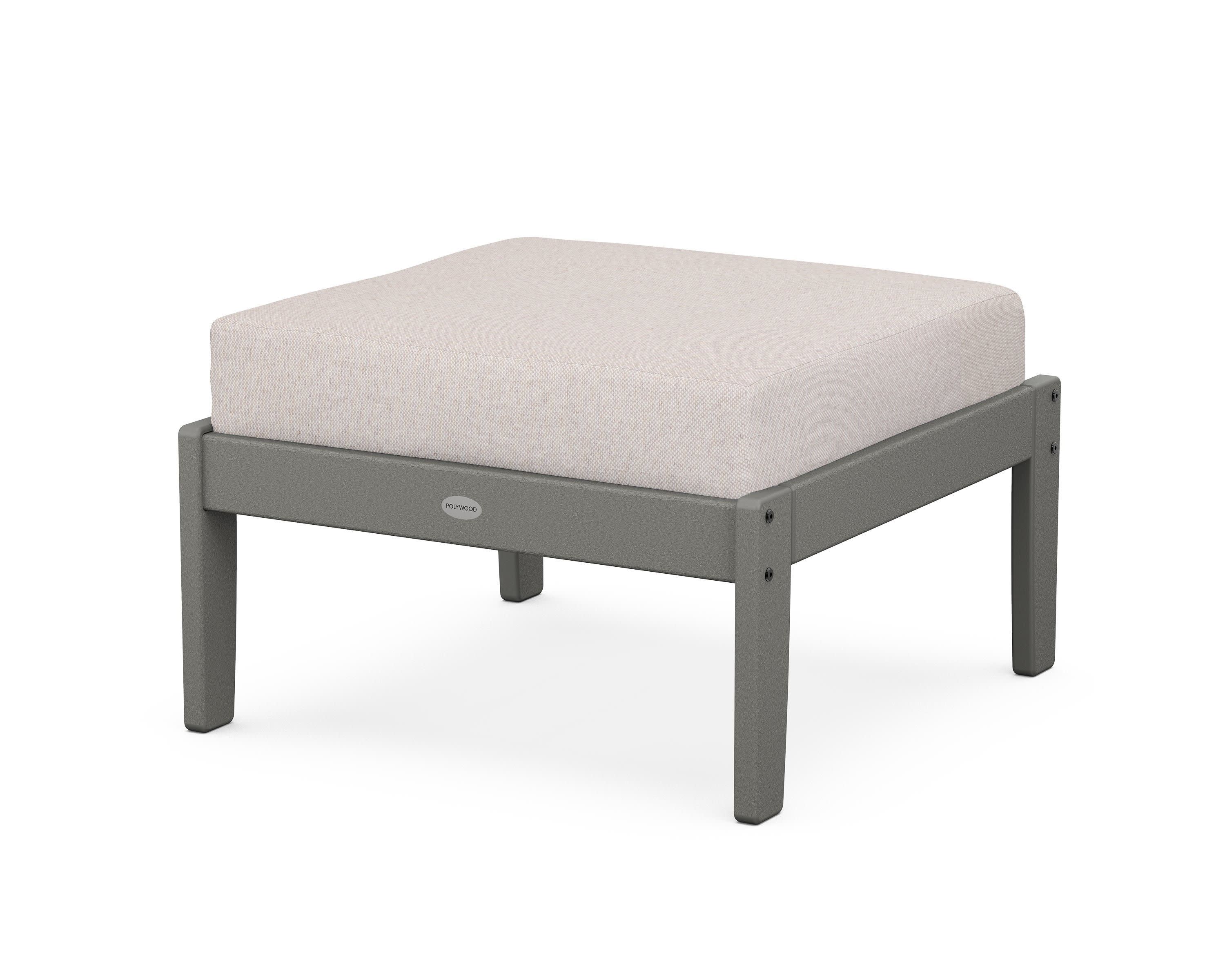 Braxton Deep Seating Ottoman in Slate Grey / Dune Burlap