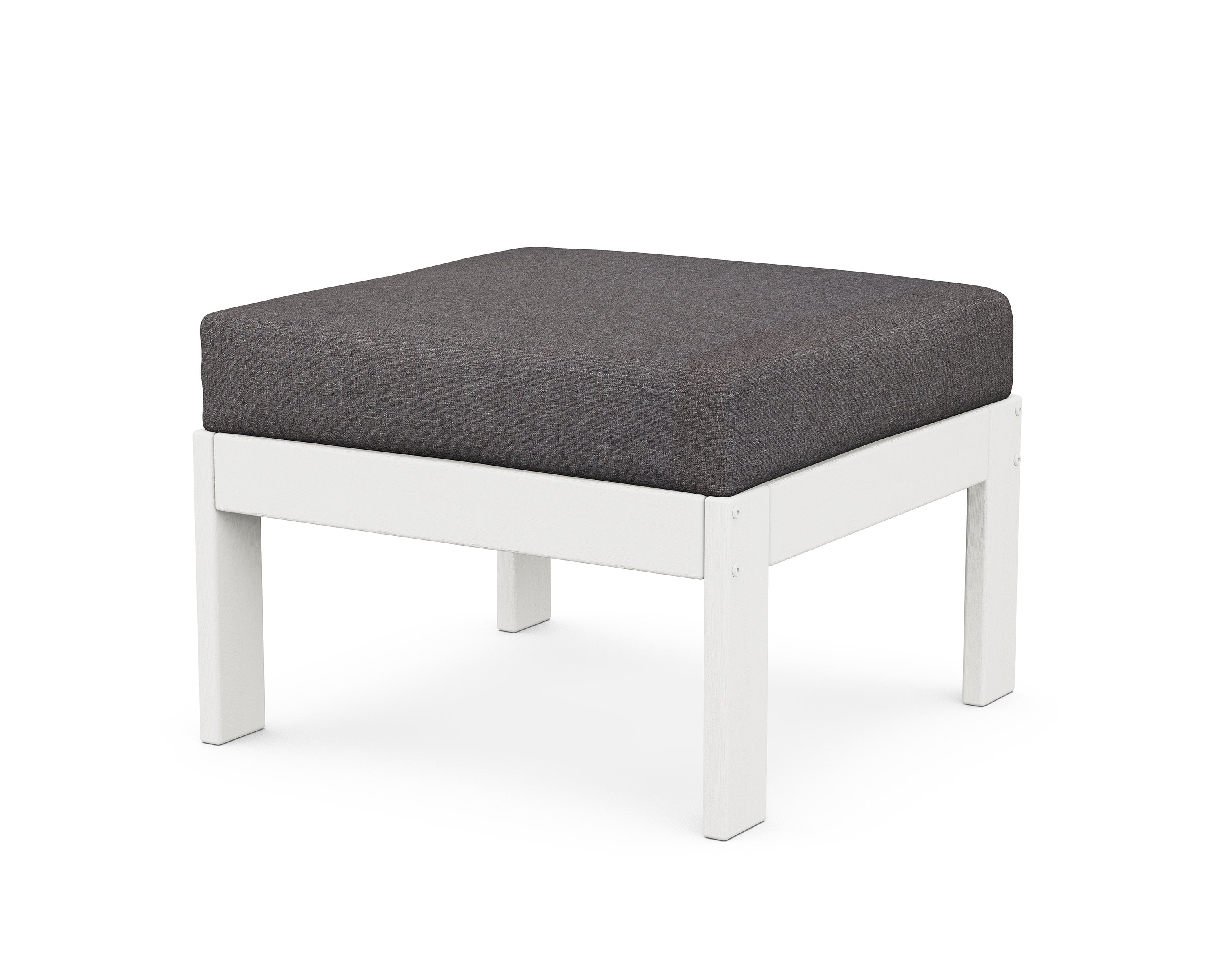 Vineyard Modular Ottoman in Vintage White / Ash Charcoal