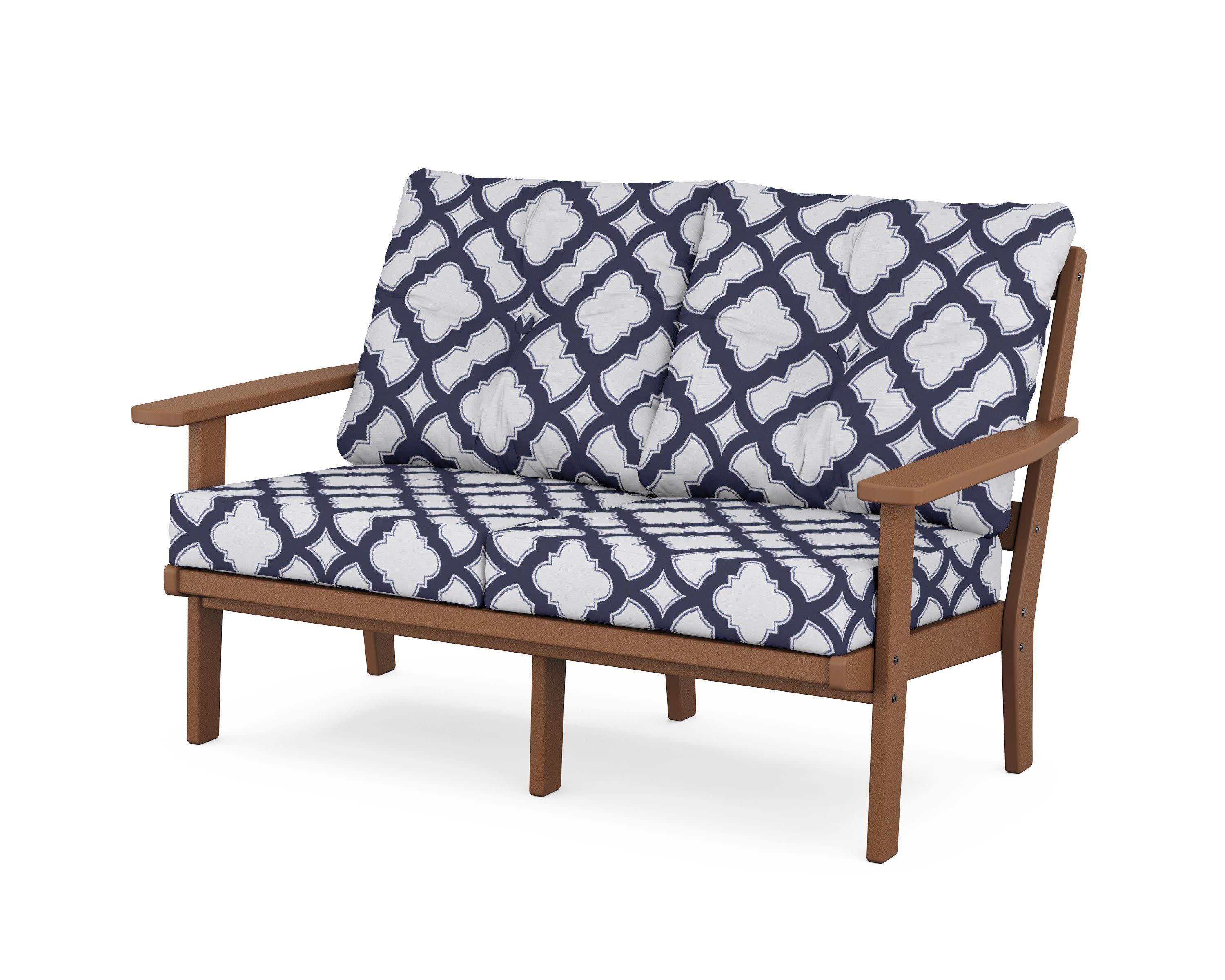 Oxford Deep SeatingLoveseat in Teak / Trellis Navy