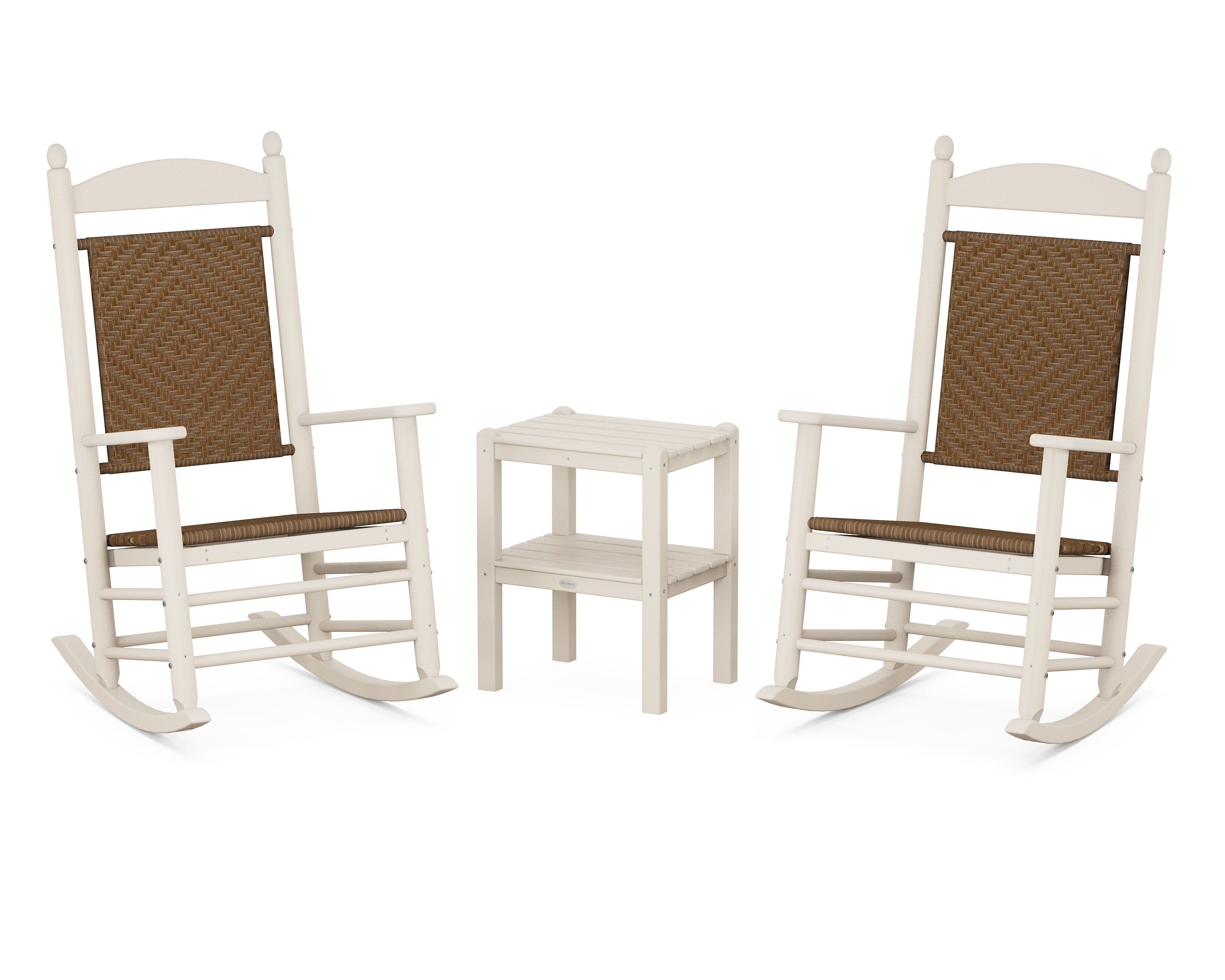 Jefferson 3-Piece Woven Rocker Set in Sand / Tigerwood