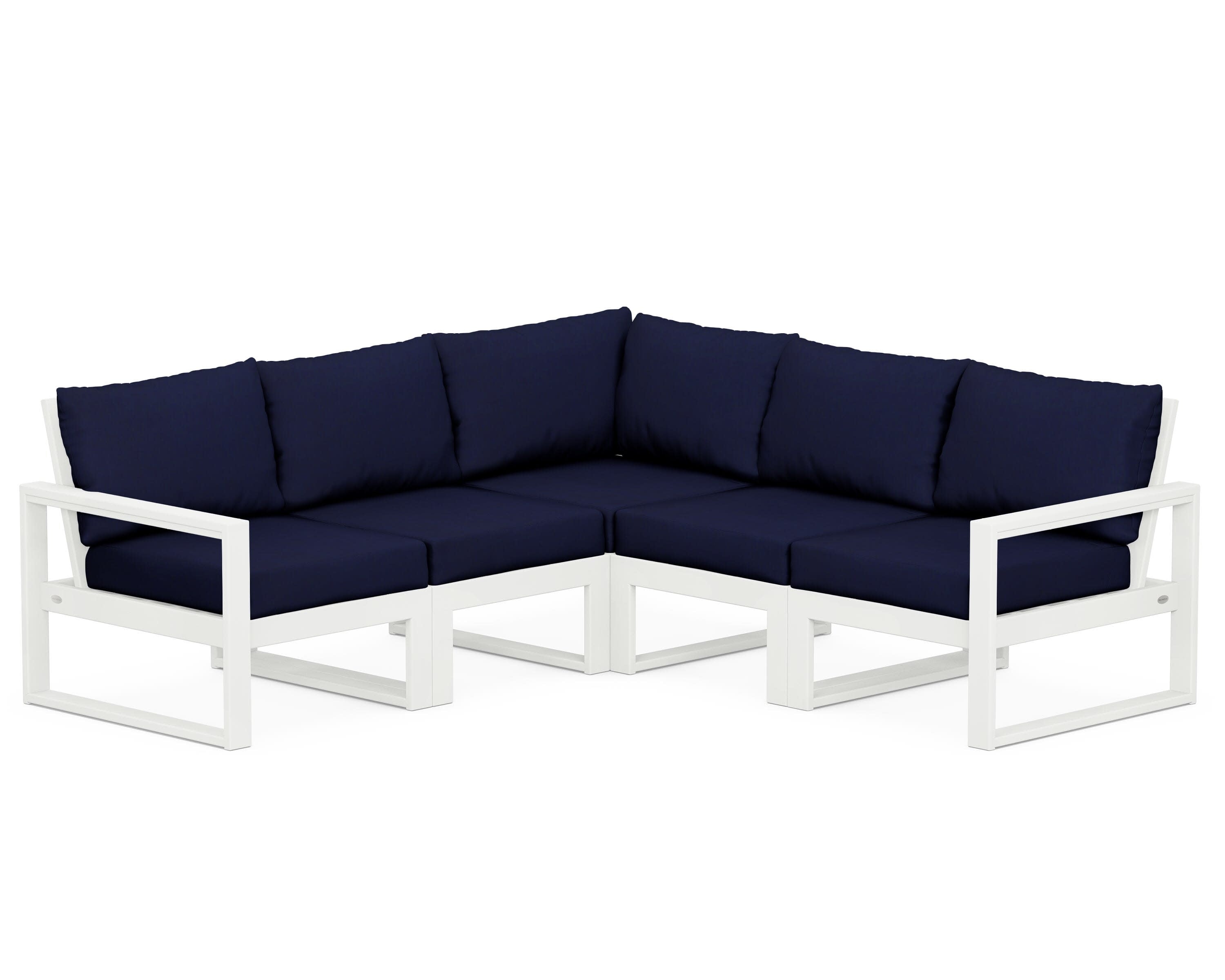 EDGE 5-Piece Modular Deep Seating Set in Vintage White / Navy