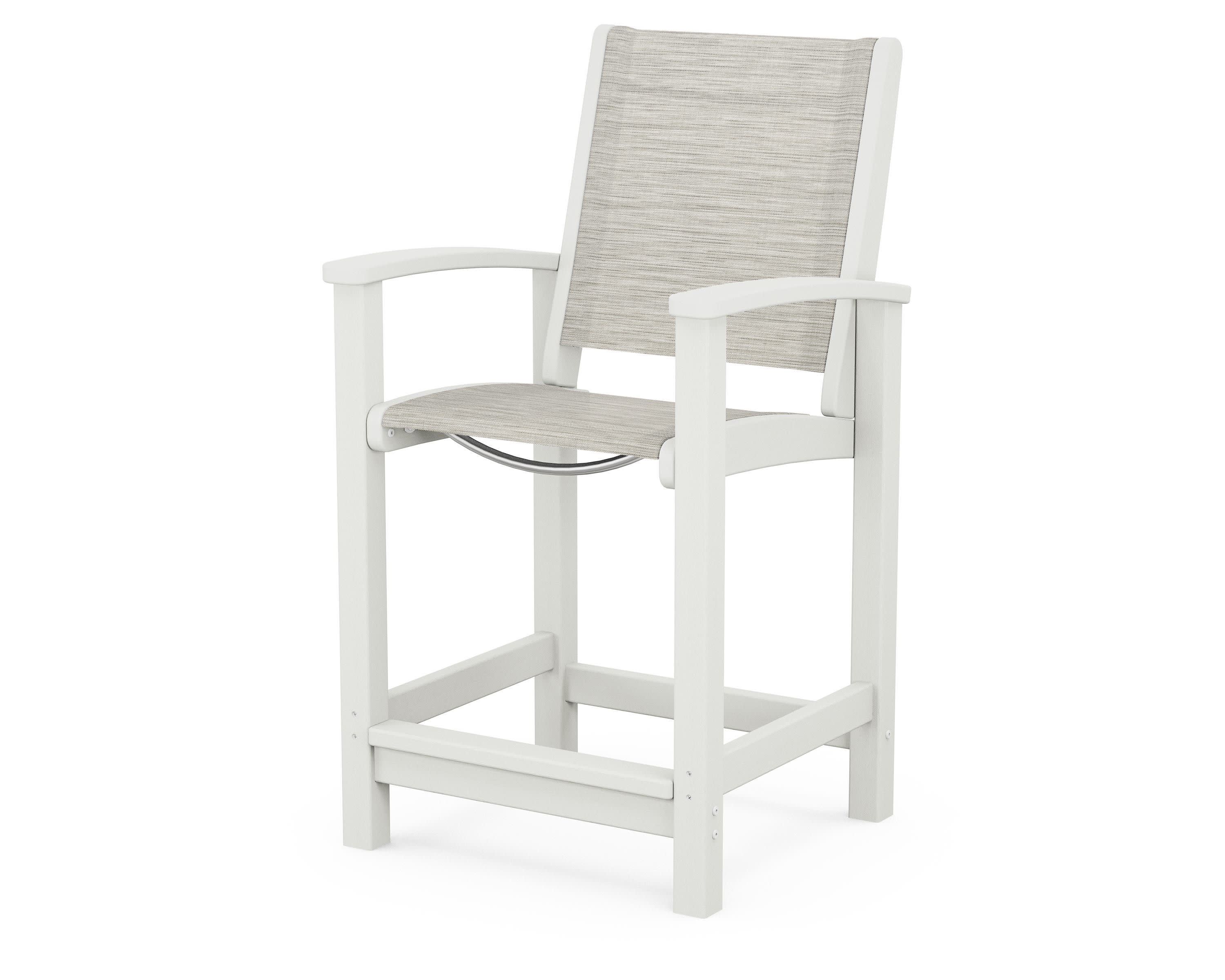 Coastal Counter Chair in Vintage White / Birch Sling
