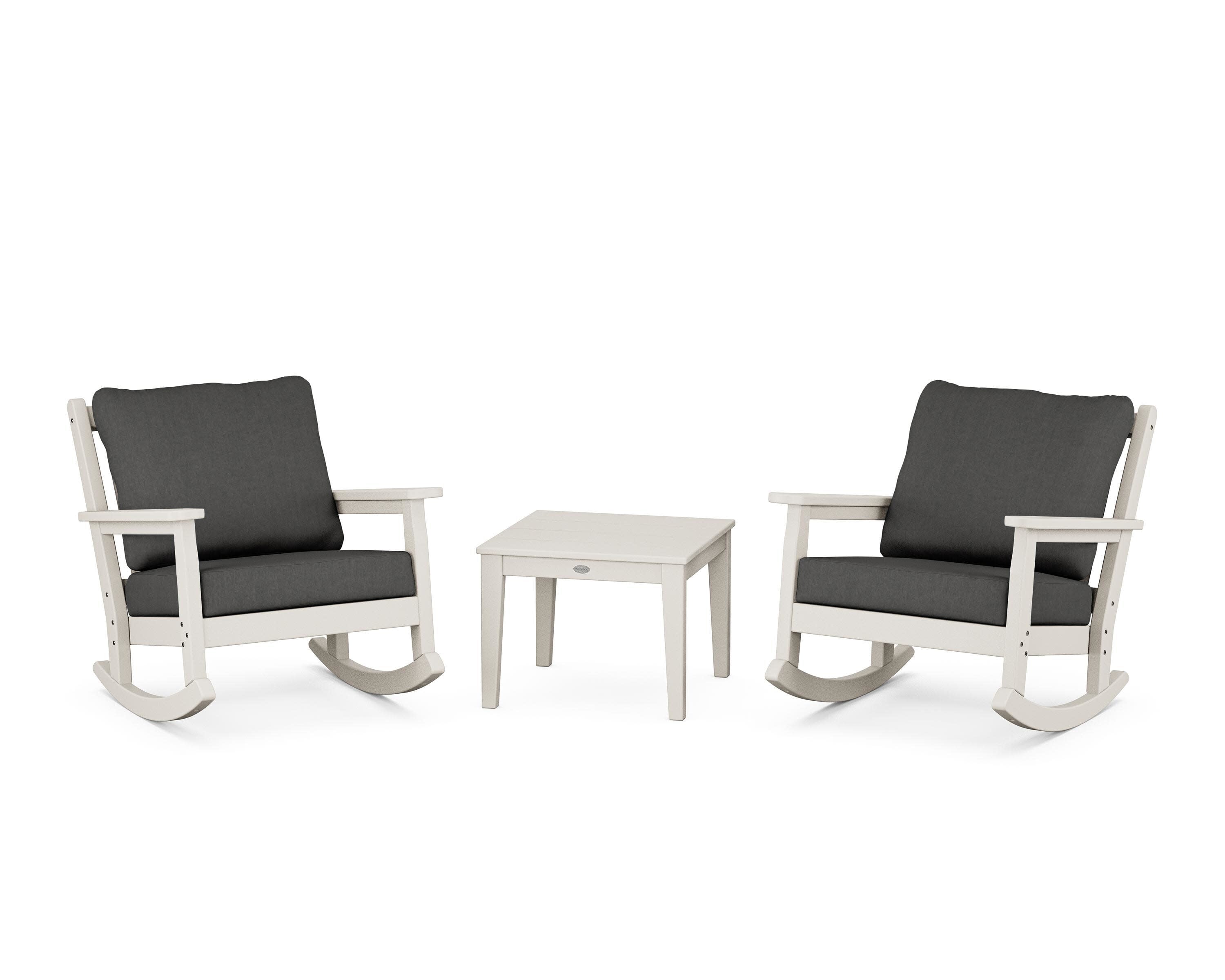 Chippendale 3-Piece Deep Seating Rocker Set in Sand / Spectrum Carbon