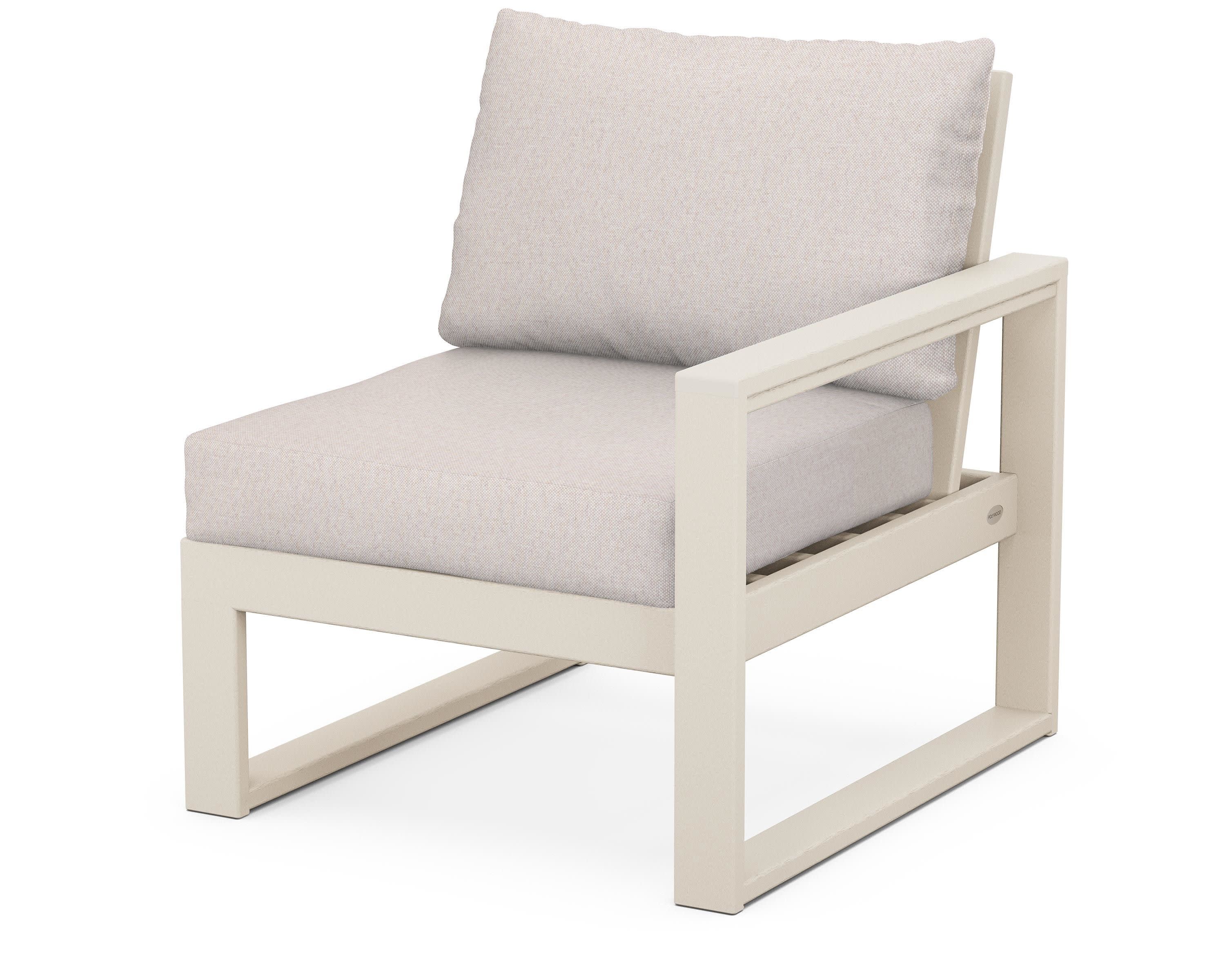 EDGE Modular Right Arm Chair in Sand / Dune Burlap