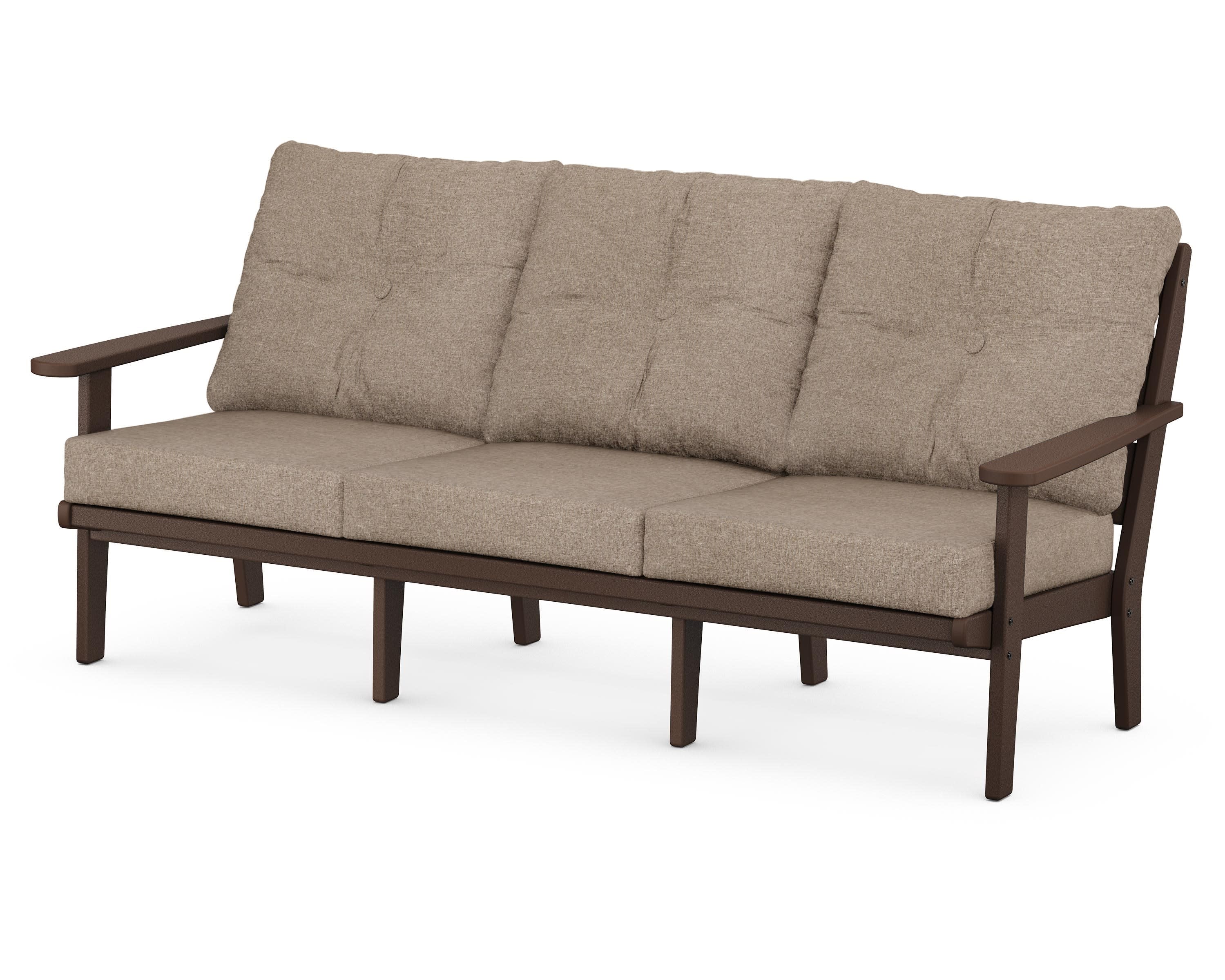Lakeside Deep Seating Sofa in Mahogany / Spiced Burlap