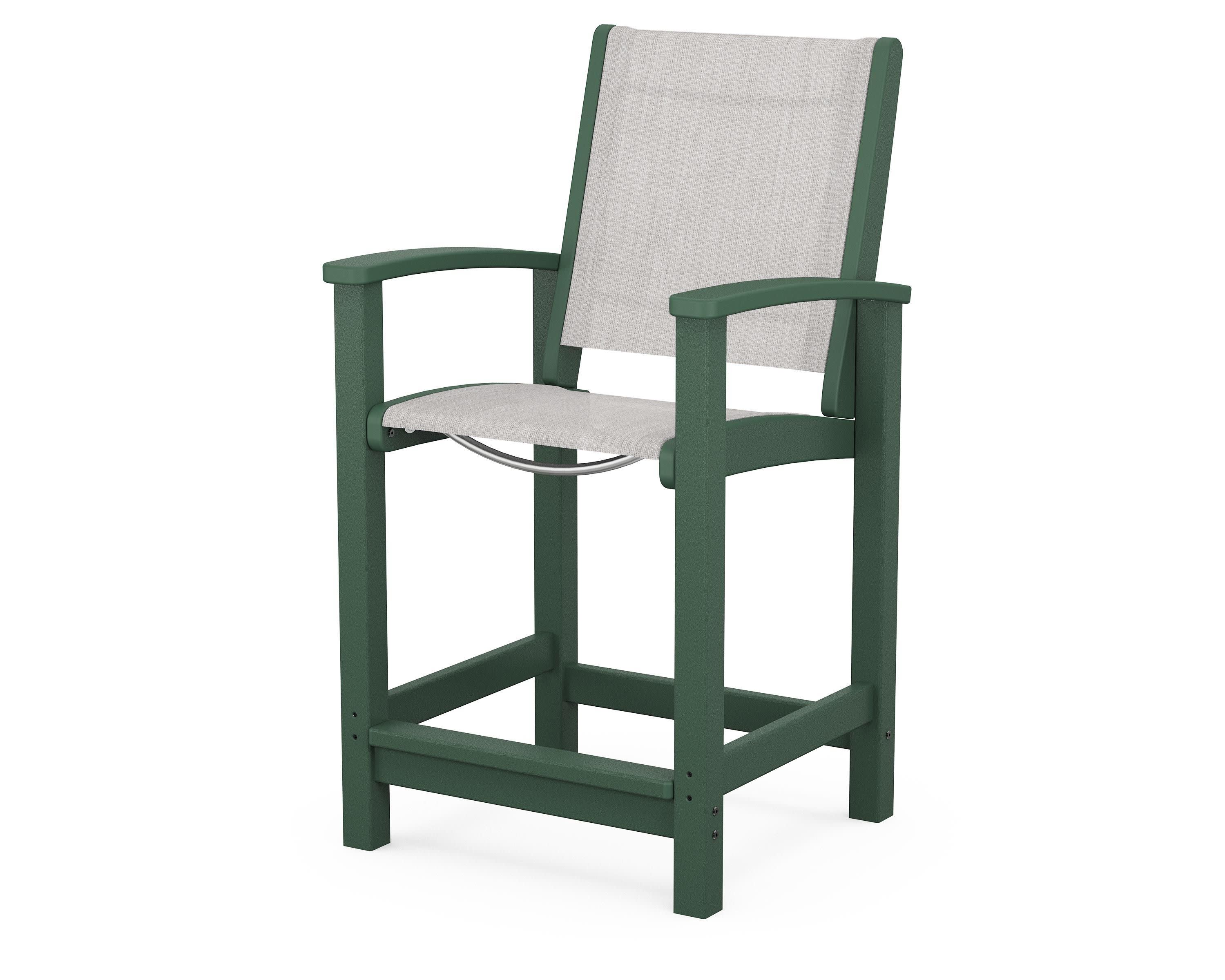 Coastal Counter Chair in Green / Parchment Sling