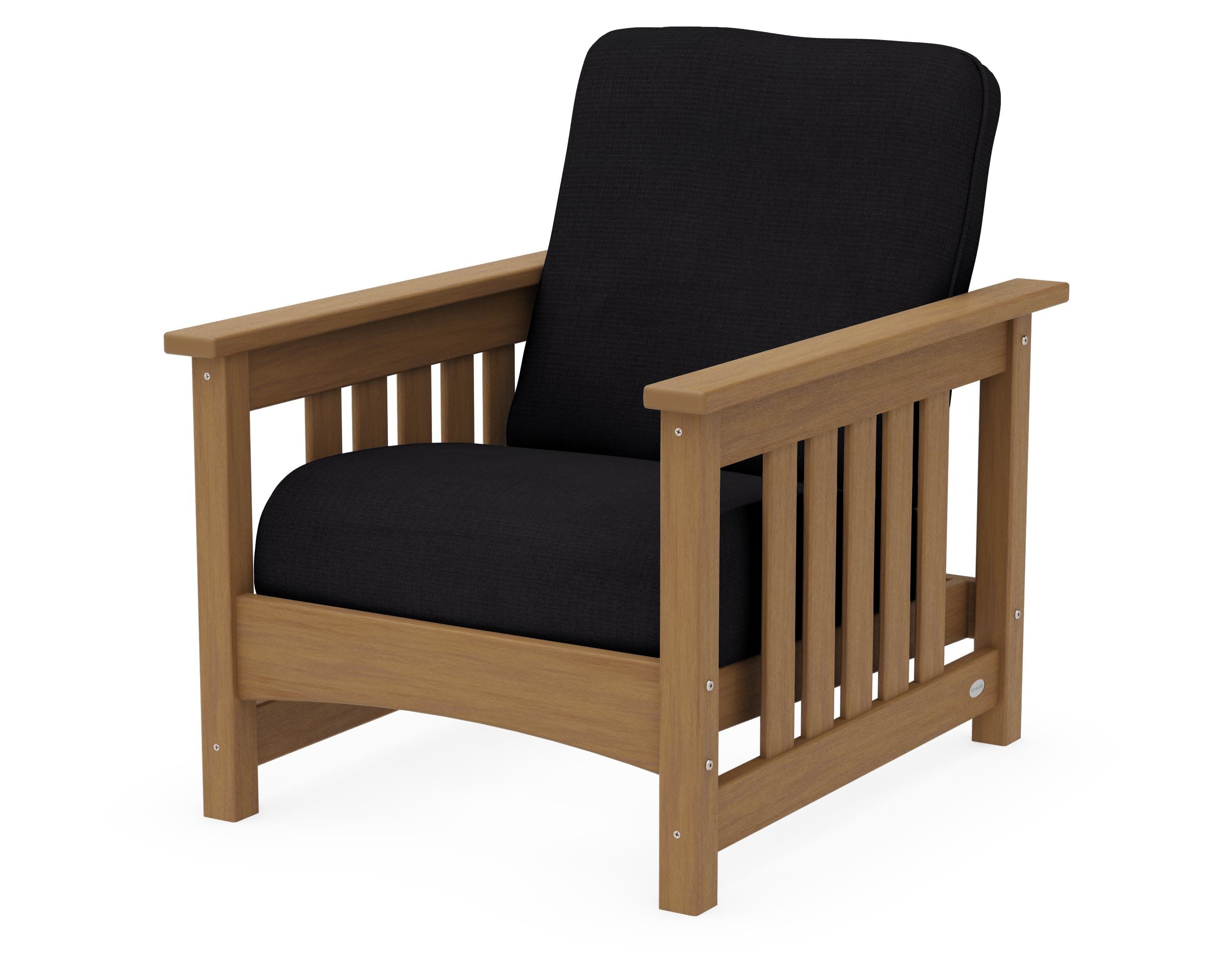 Club Mission Chair in Natural / Midnight Linen