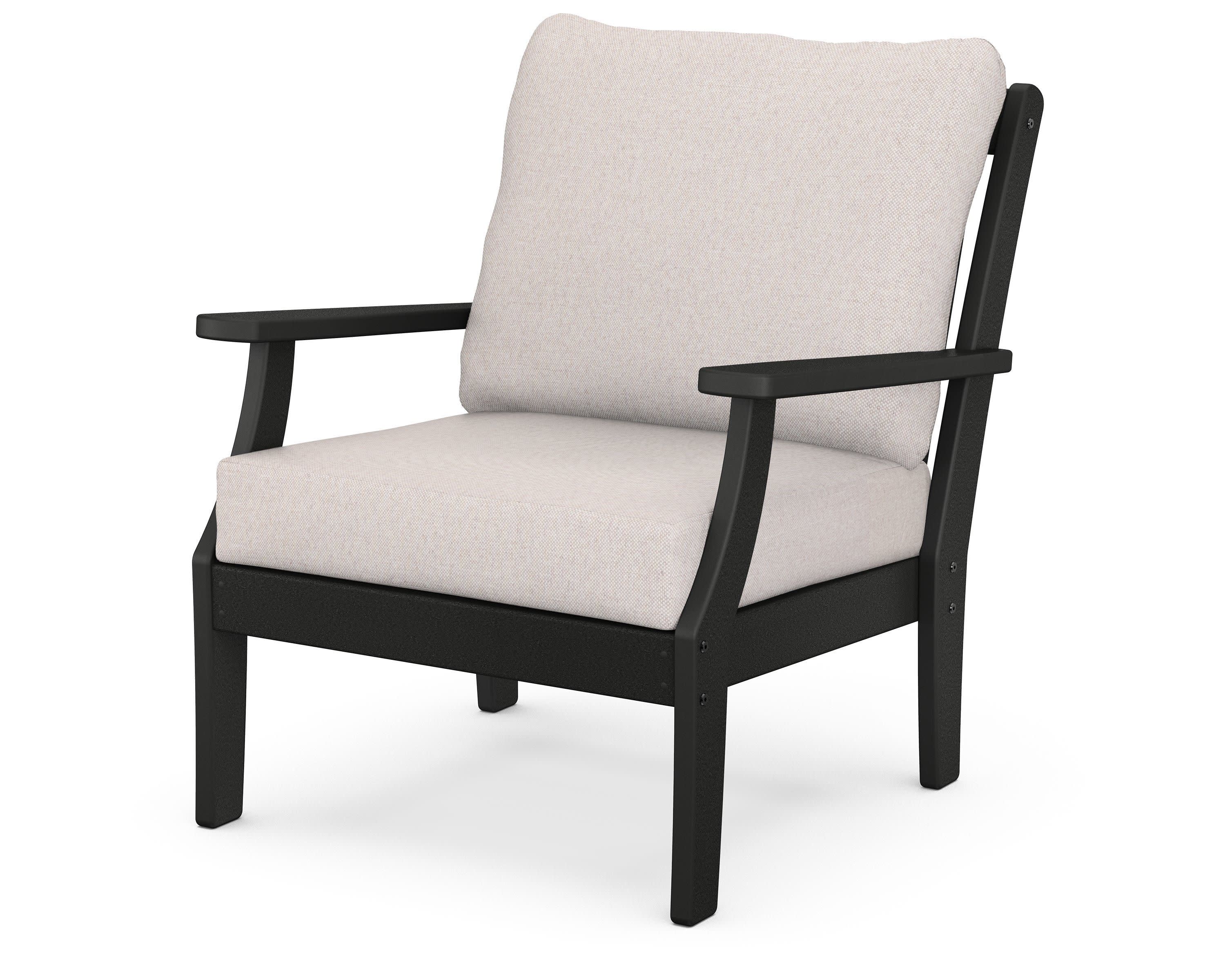 Braxton Deep Seating Chair in Black / Dune Burlap