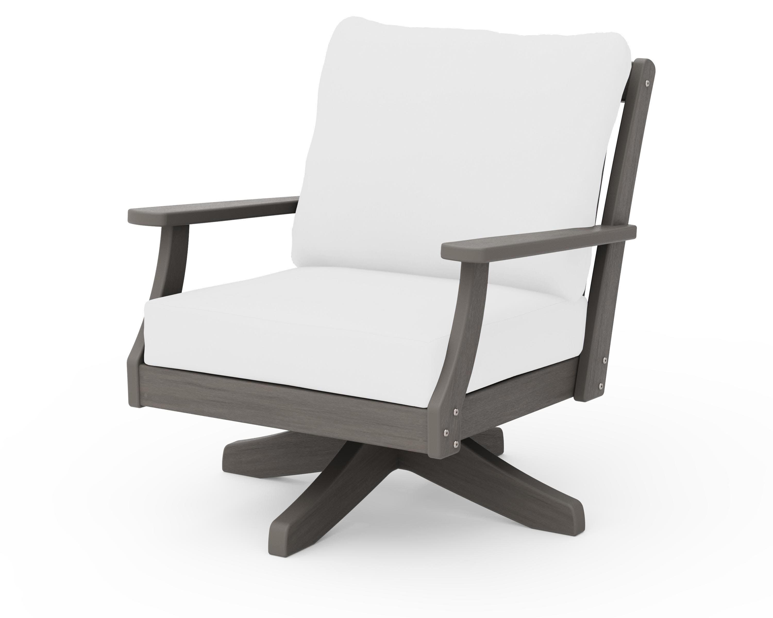Braxton Deep Seating Swivel Chair in Driftwood / Natural