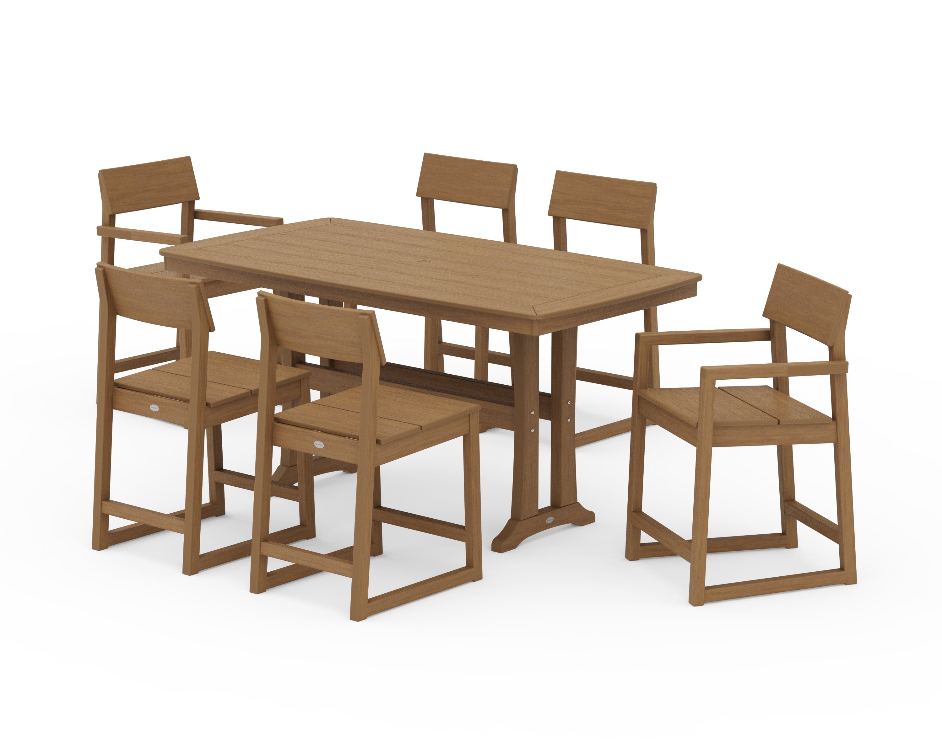 EDGE 7-Piece Counter Set with Trestle Legs in Natural