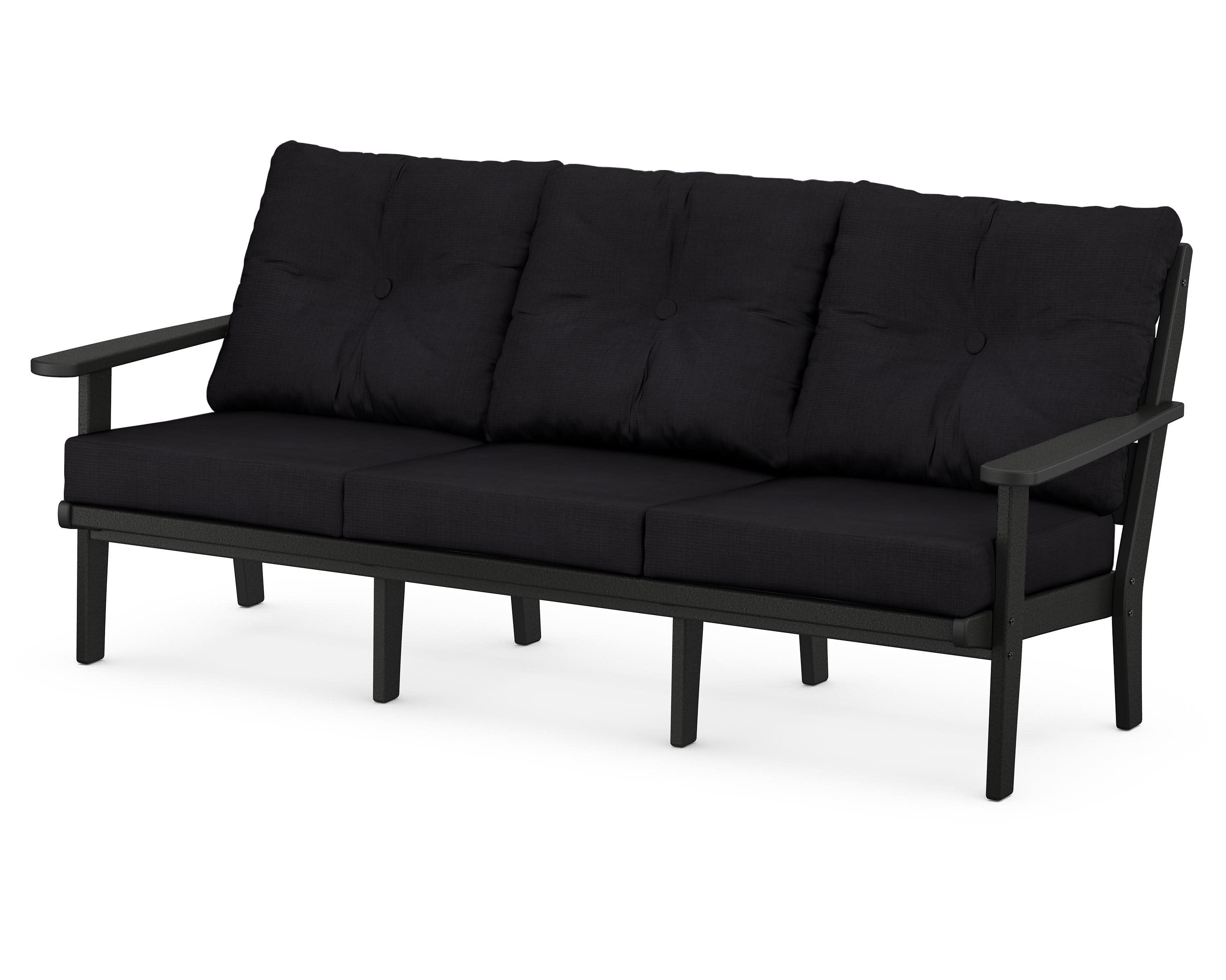 Lakeside Deep Seating Sofa in Black / Midnight Linen