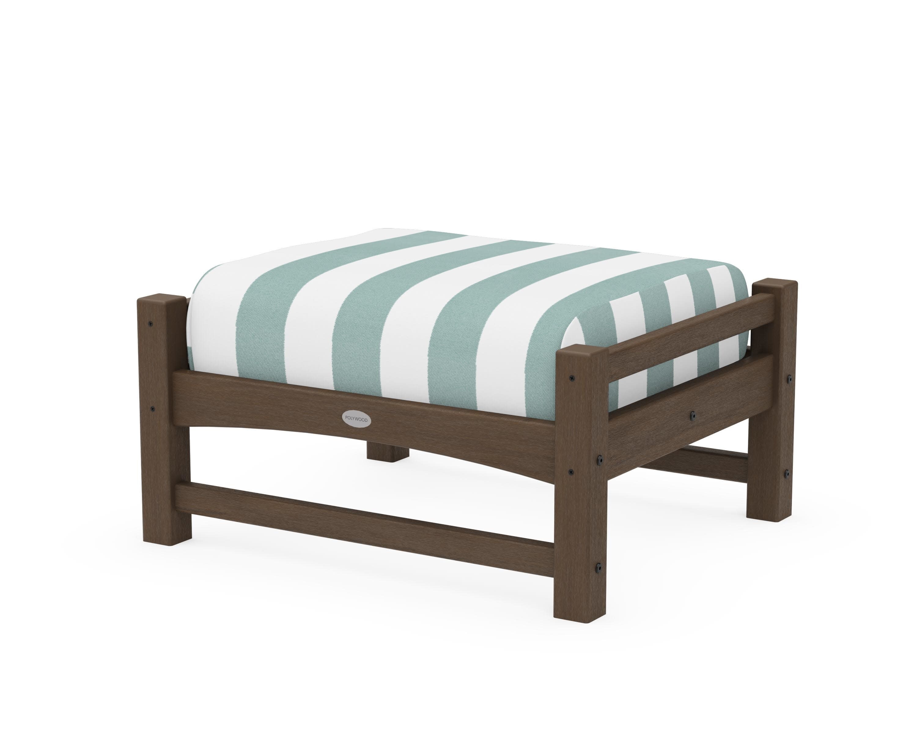 Club Ottoman in Kona / Cabana Stripe Glacier Spa