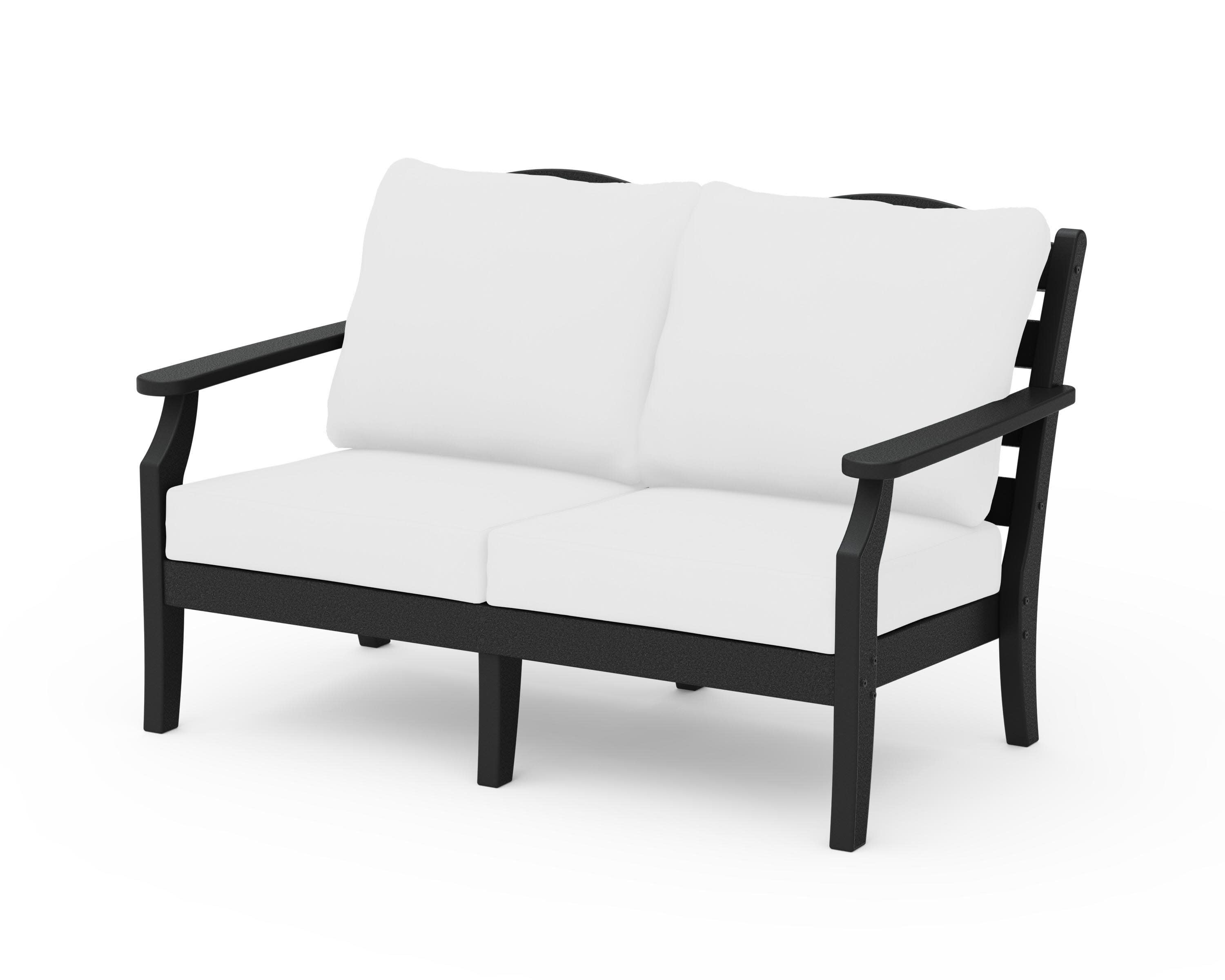 Savannah Deep Seating Loveseat in Black / Natural